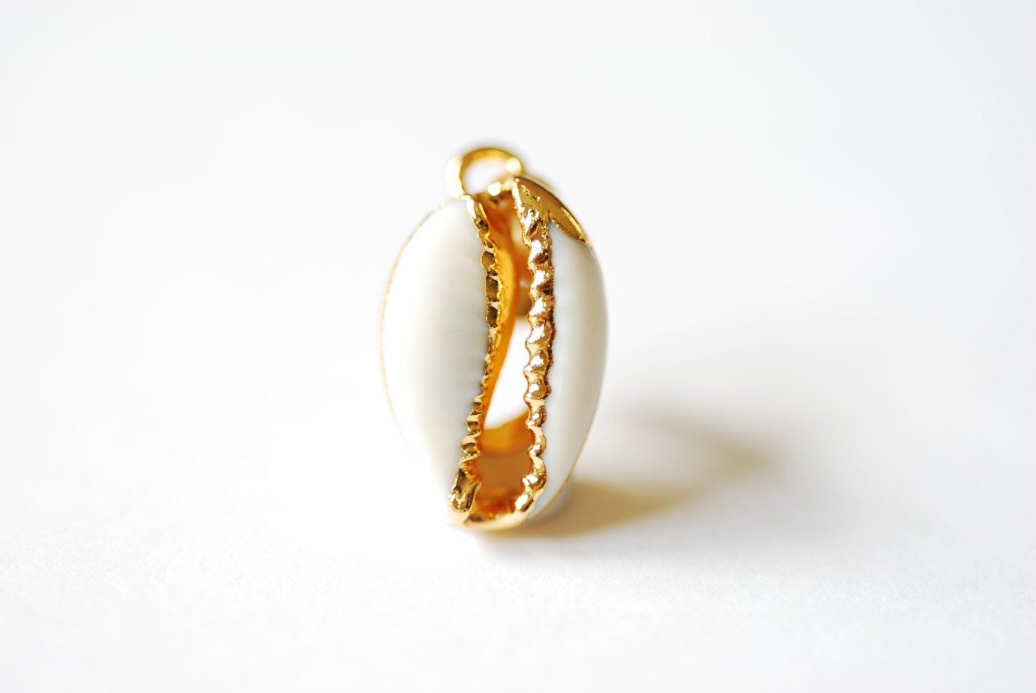 24k Gold Dipped Real Natural Cowrie Shell, Natural gold dipped shell pendant, Gold Cowrie shell pendant charm, Cut Cowrie Shell Beads - HarperCrown