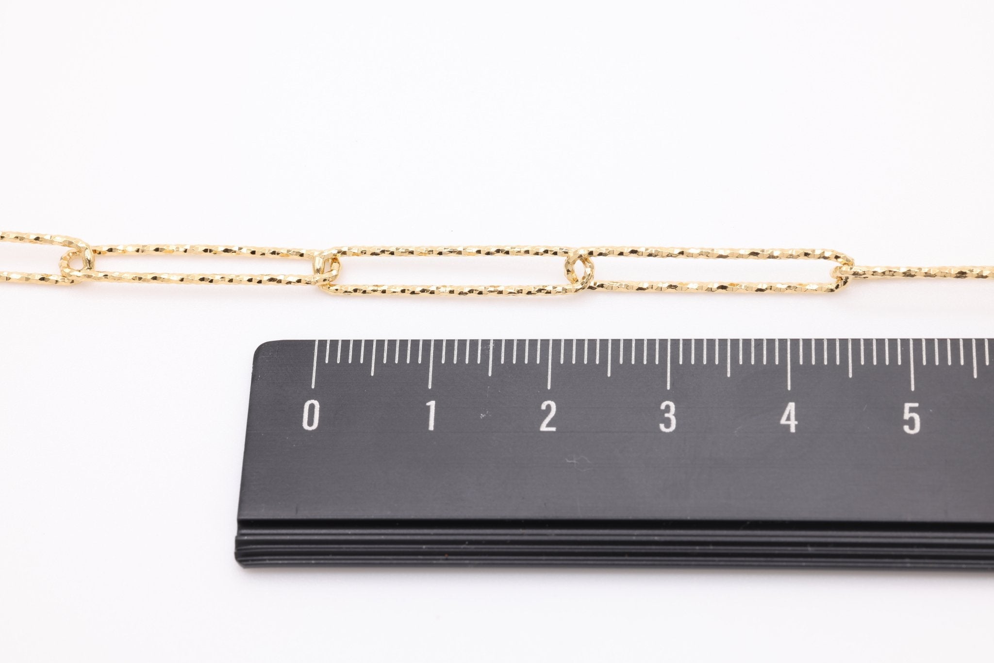 24mm Amelia Elongated Diamond Cut Cable Chain, 14K Gold Overlay Plated, Wholesale Jewelry Chain - HarperCrown
