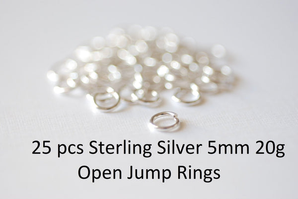 5mm (19 Gauge) Jump Rings 925 Sterling Silver Open - 25 pcs