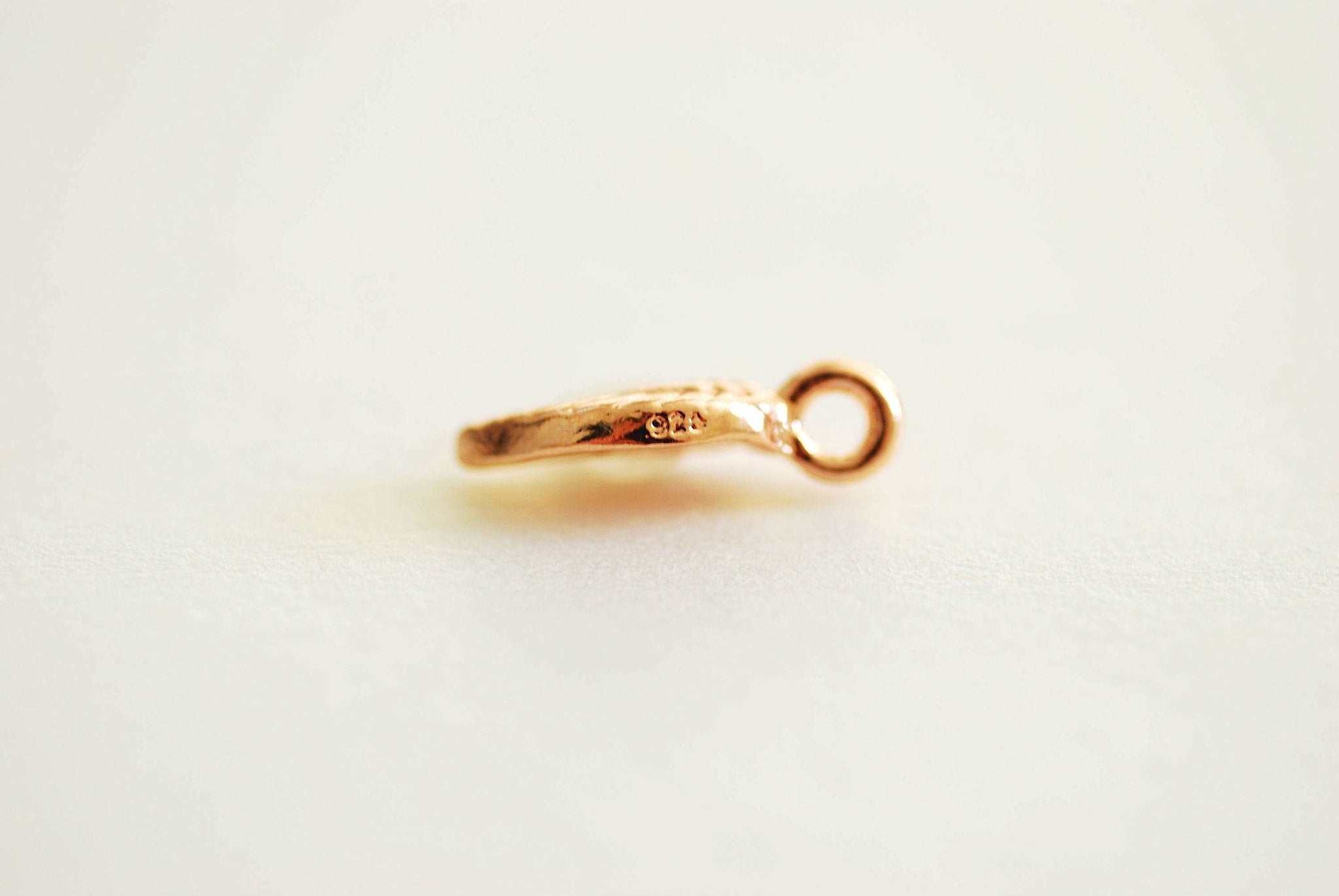 Angel Wing Charm, Vermeil Gold-Plated 925 Sterling Silver, 16mm x 15mm, Tiny Feather Charm, Angel Feather