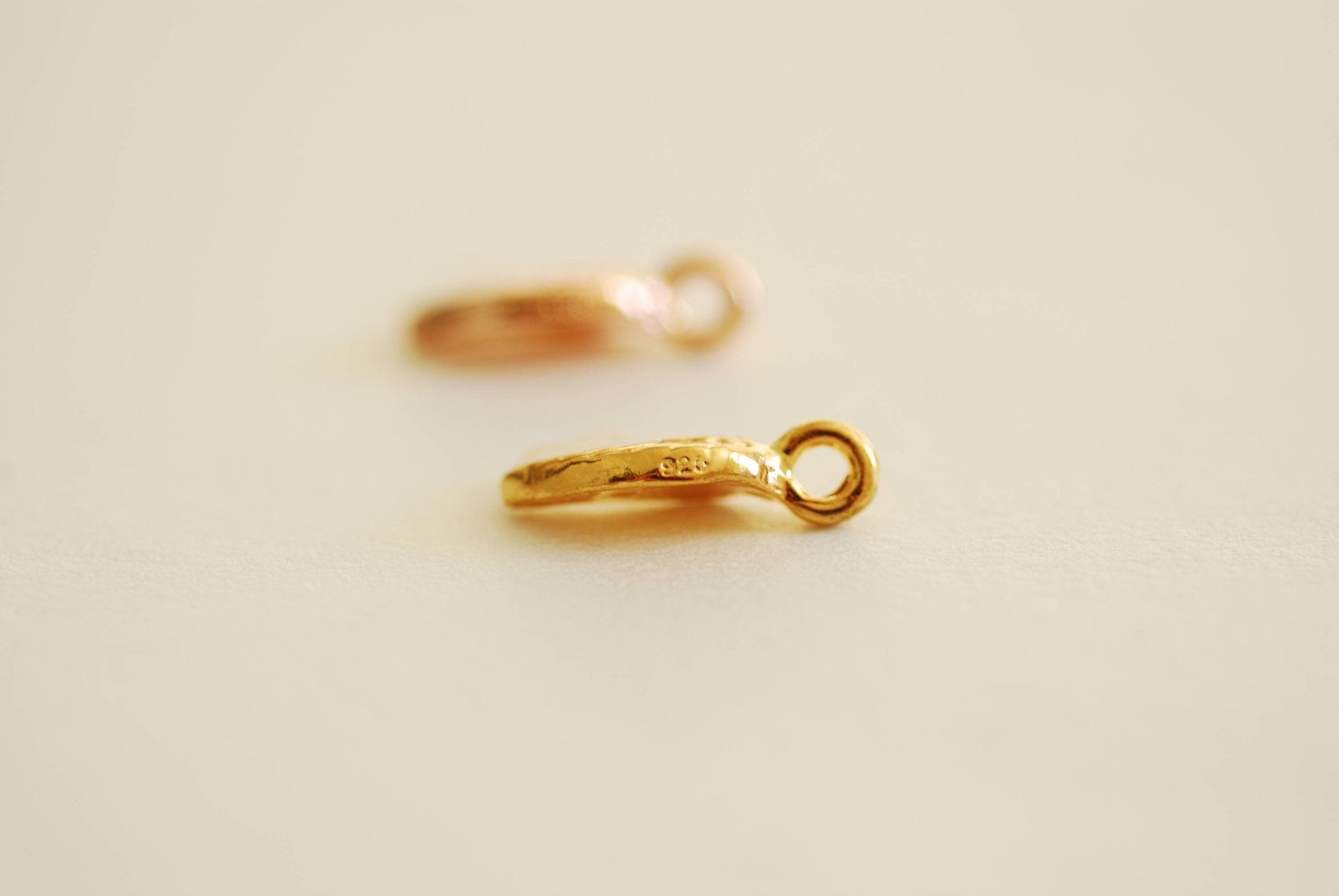 Angel Wing Charm, Vermeil Gold-Plated 925 Sterling Silver, 16mm x 15mm, Tiny Feather Charm, Angel Feather