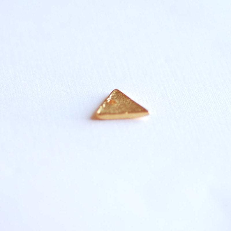 Matte Vermeil Gold Triangle- 18k gold over 925 sterling silver triangle charm, vermeil triangle blanks charms, Gold Chevron blanks, 221