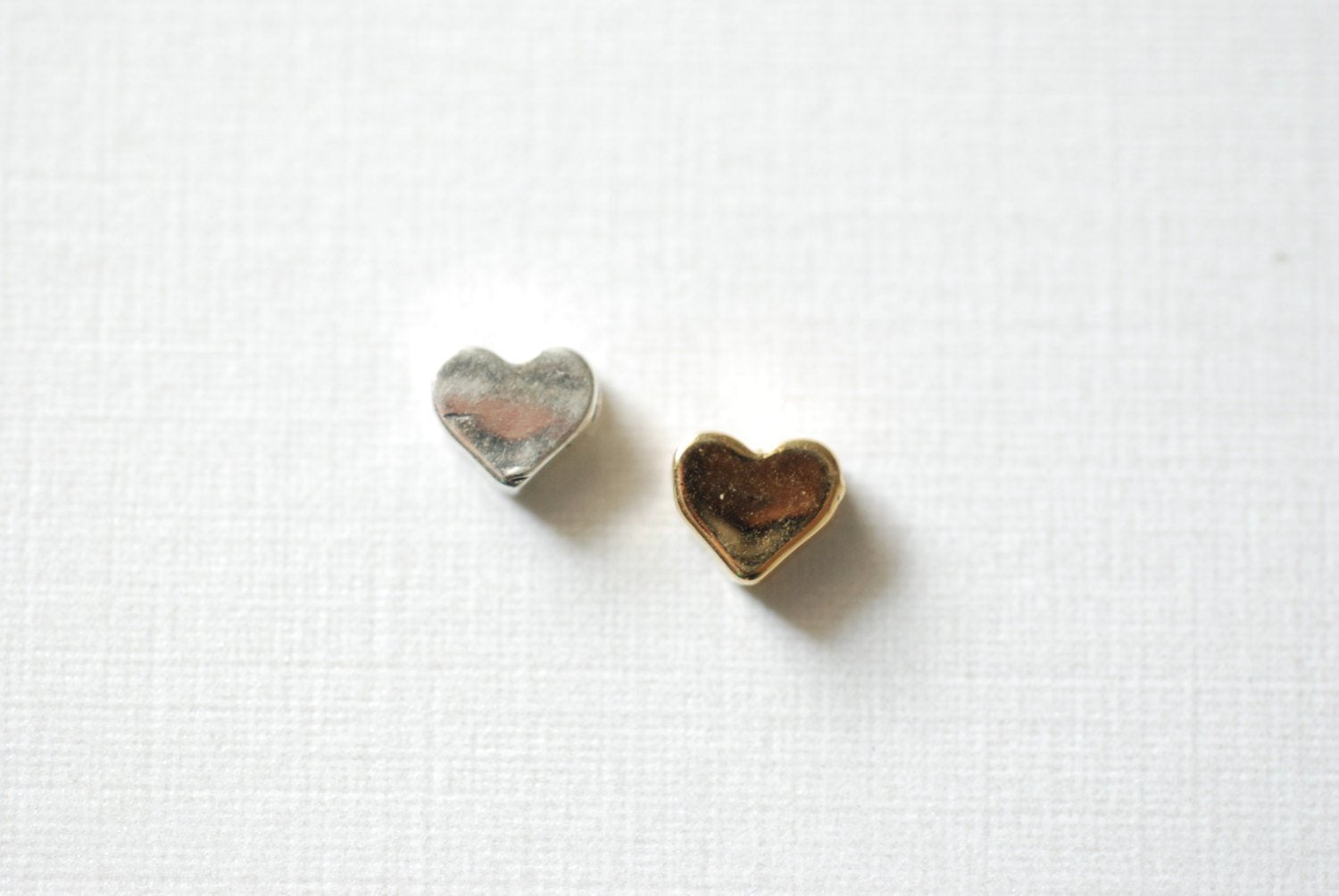 2pcs Sterling Silver Heart Beads - 925 Sterling Silver Heart Focal Bead, Silver Heart Stamping Blanks, Silver Heart Beads, Silver Heart, 104 - HarperCrown