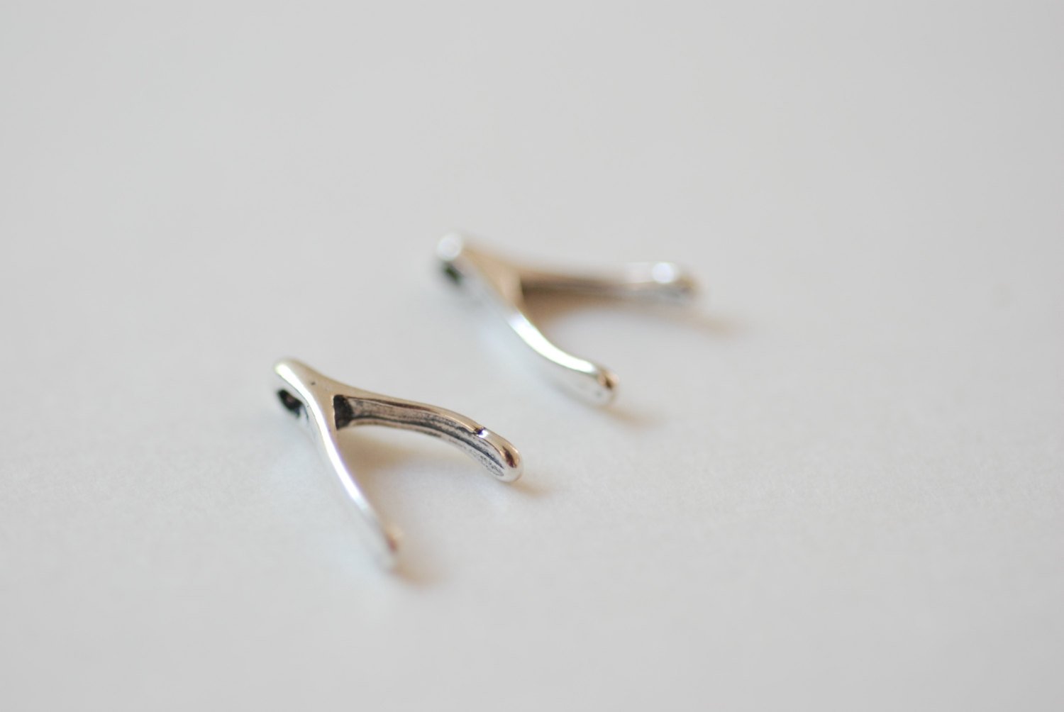 2pcs Sterling Silver tiny wishbone charm- sterling silver wish bone charm, Silver Wishbone charm, Sterling silver Charms Wholesale, 19 - HarperCrown