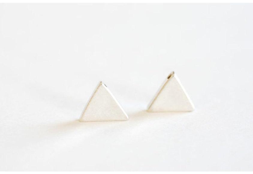 2pcs Sterling Silver Triangle Connector, Small little Triangle charms, Silver Triangle Beads, Sterling Silver Chevron Triangle Charms - HarperCrown