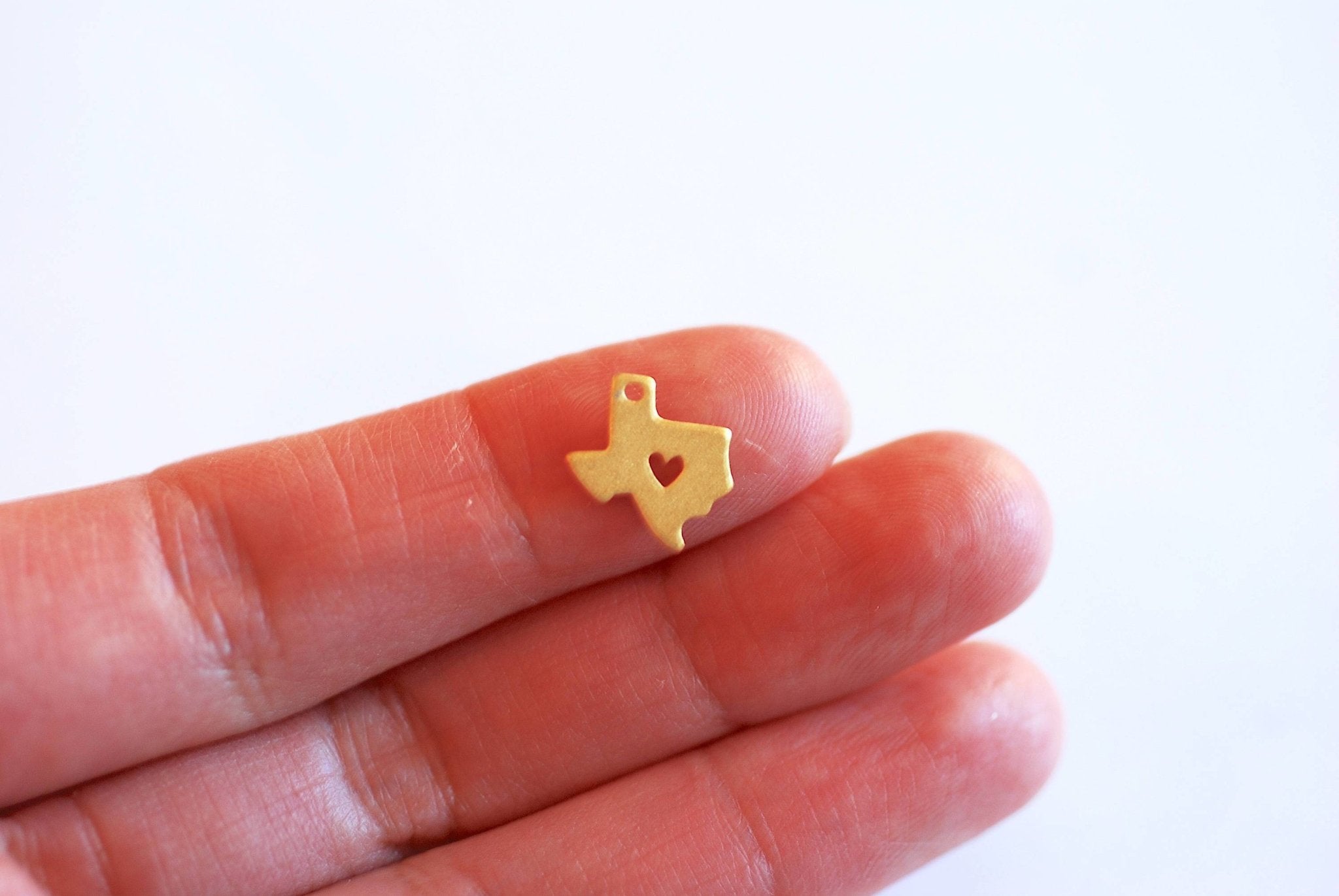 2pcs Texas Heart Charm- Vermeil 22k Gold plated 925 Silver Texas Charm, Tiny Texas Charm, Lone star State charm, Rose Gold Texas Charm, 411 - HarperCrown