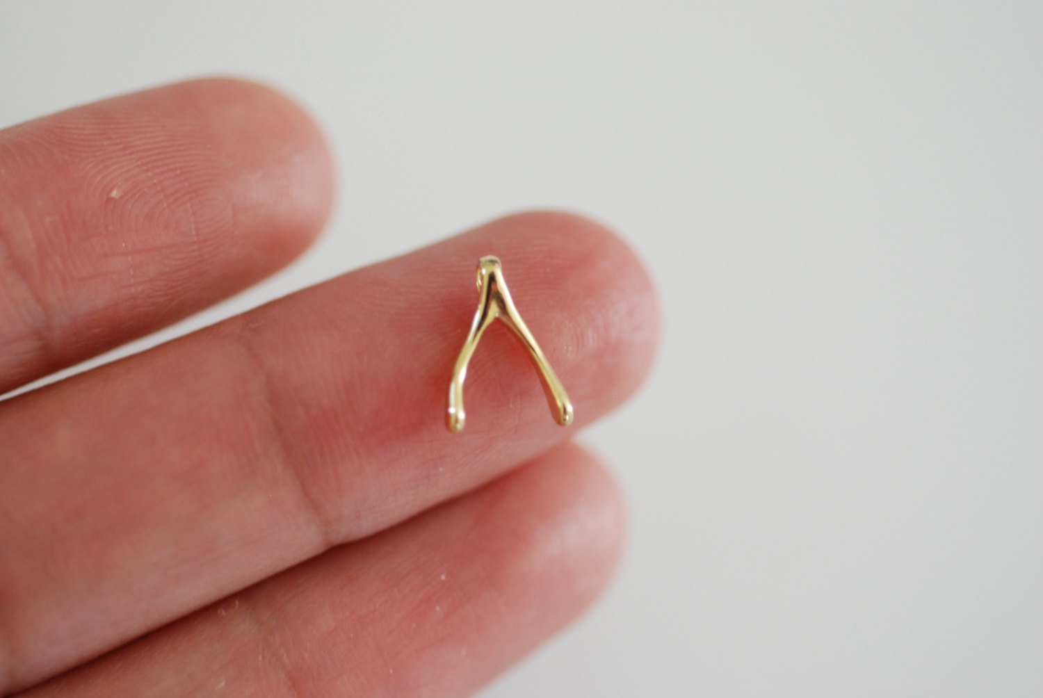 2pcs vermeil gold tiny wishbone charm- 18k gold plated over sterling silver wishbone charm, Gold Wishbone charm, Vermeil Charms Wholesale,19 - HarperCrown