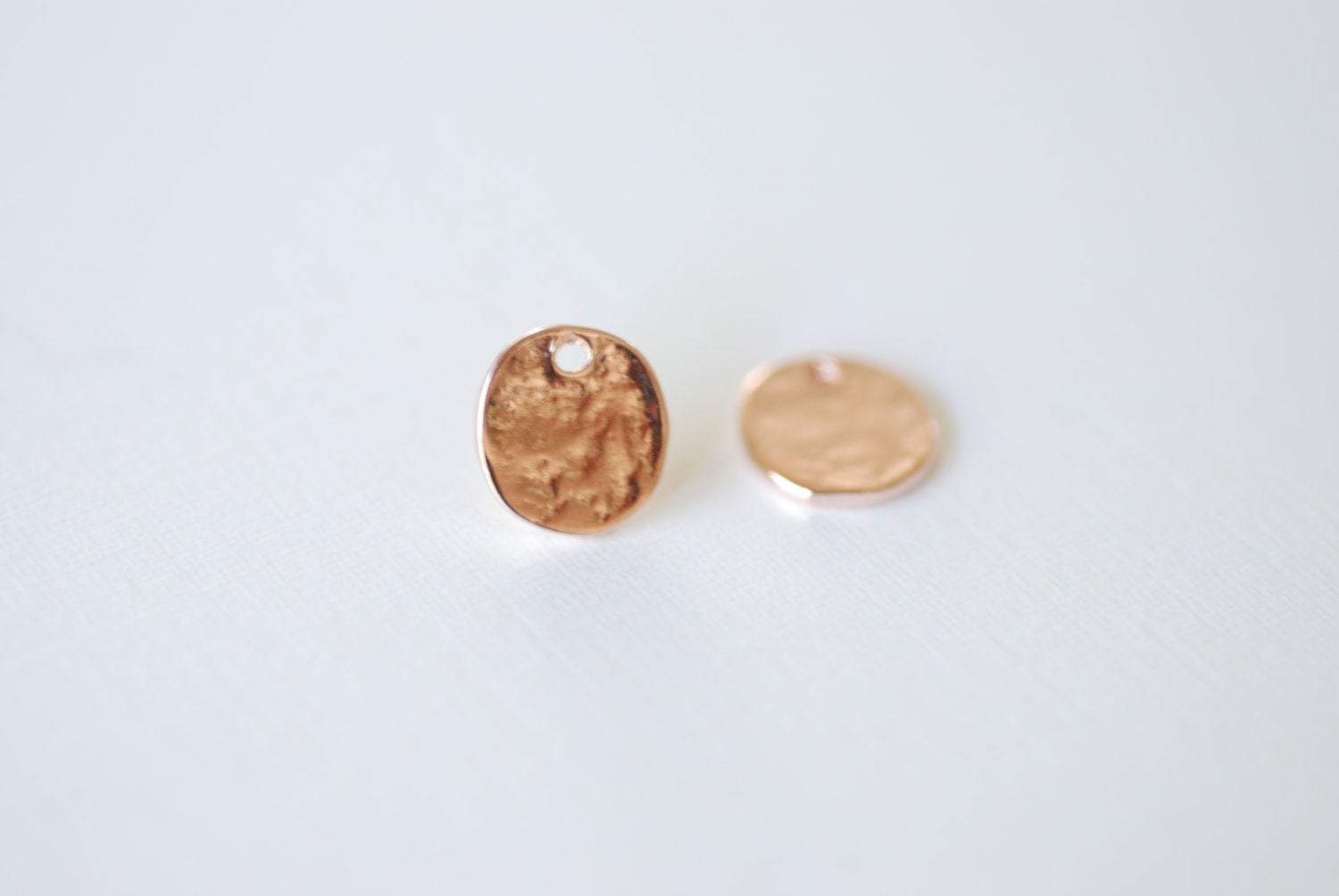 2pcs Vermeil Rose Gold Blank Stamping Discs- 18k gold plated over sterling silver round blanks, Rose Gold Tags, Rose Gold Stamping Disc, 31 - HarperCrown