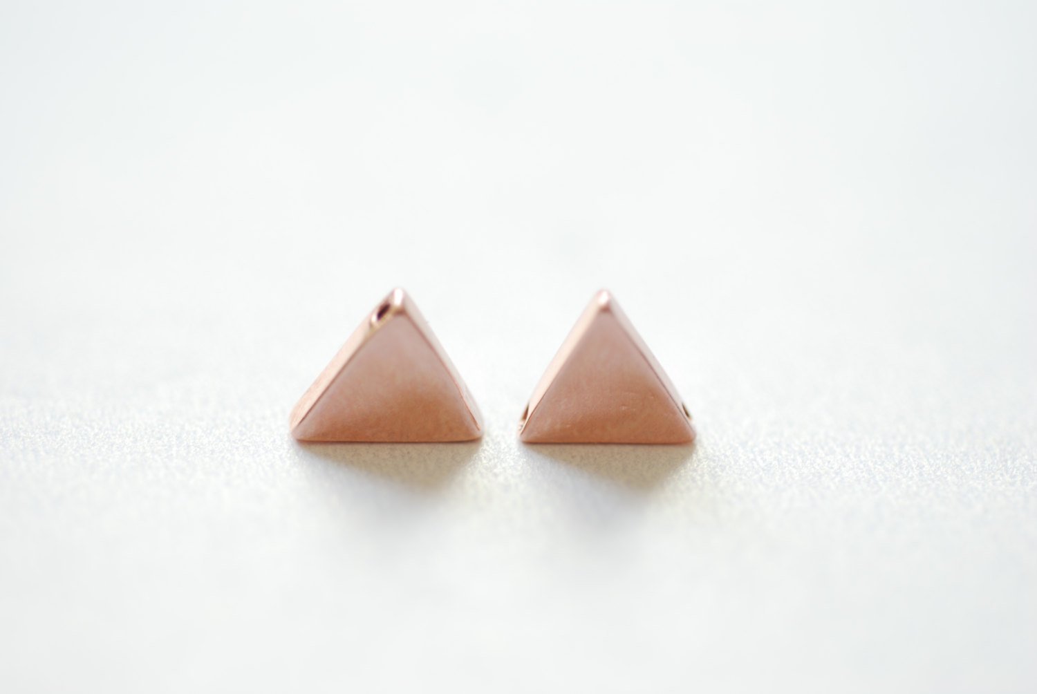 2pcs Vermeil Rose Gold Triangle Connector- 18k gold plated Sterling Silver, holes drilled side to side, Vermeil Rose Gold Triangle Beads - HarperCrown