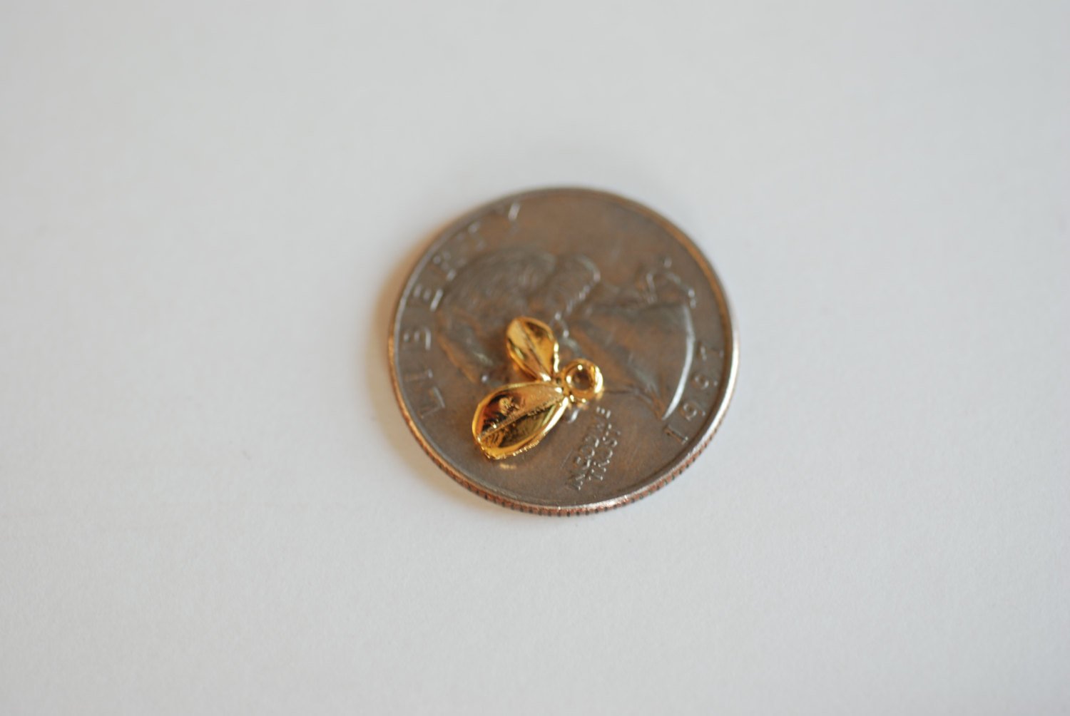 2pcs Vermeil Shiny Gold Flower Petal Charm- 18k plated over Sterling Silver Daisy Calla Lilly Flower Petal Drop, Stamping Flower Charm DIY - HarperCrown