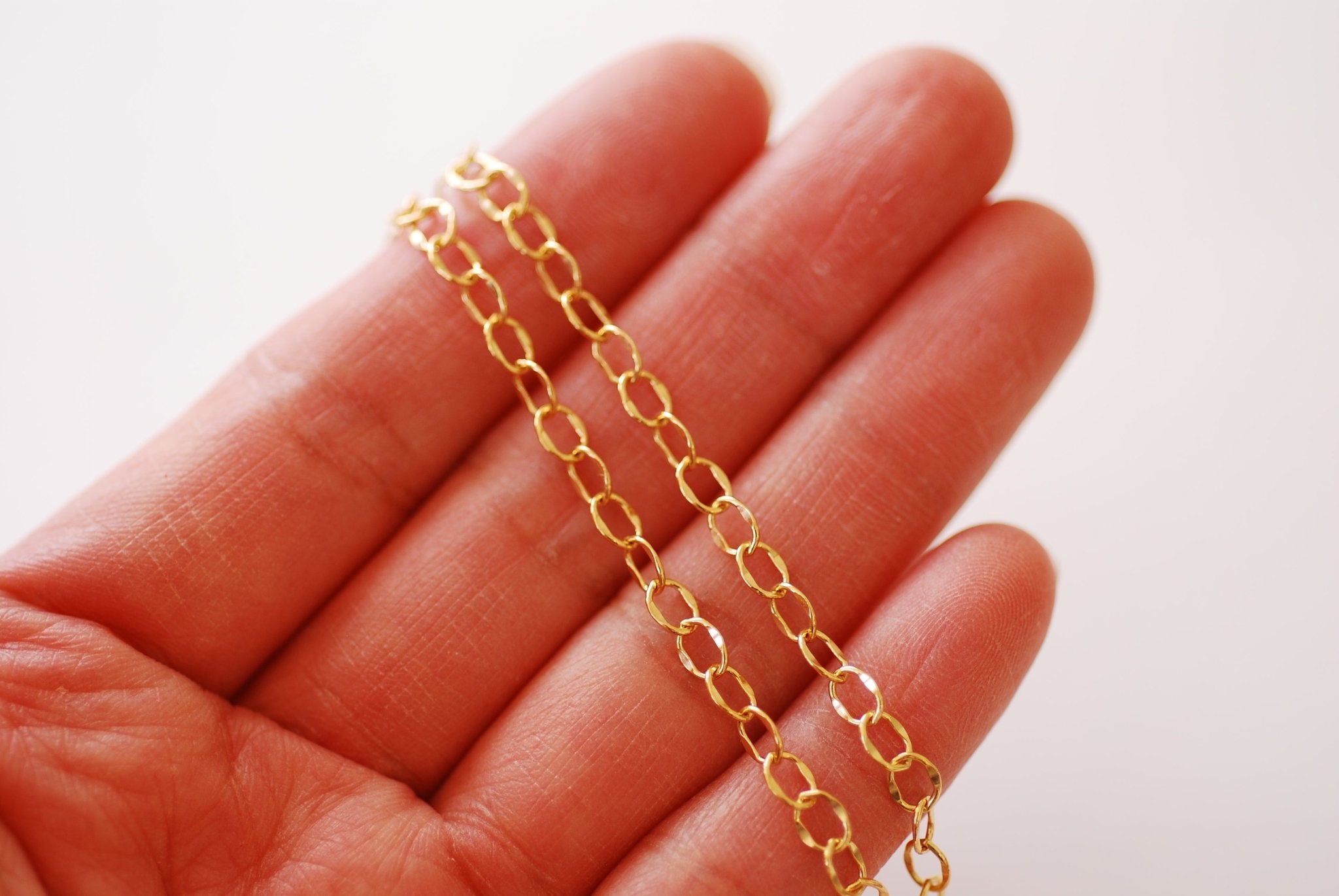 3.5mm Gold Filled Cable Dapped Chain l Wholesale Jewelry Findings Bulk l Dapped Chain Permanent Jewelry - HarperCrown