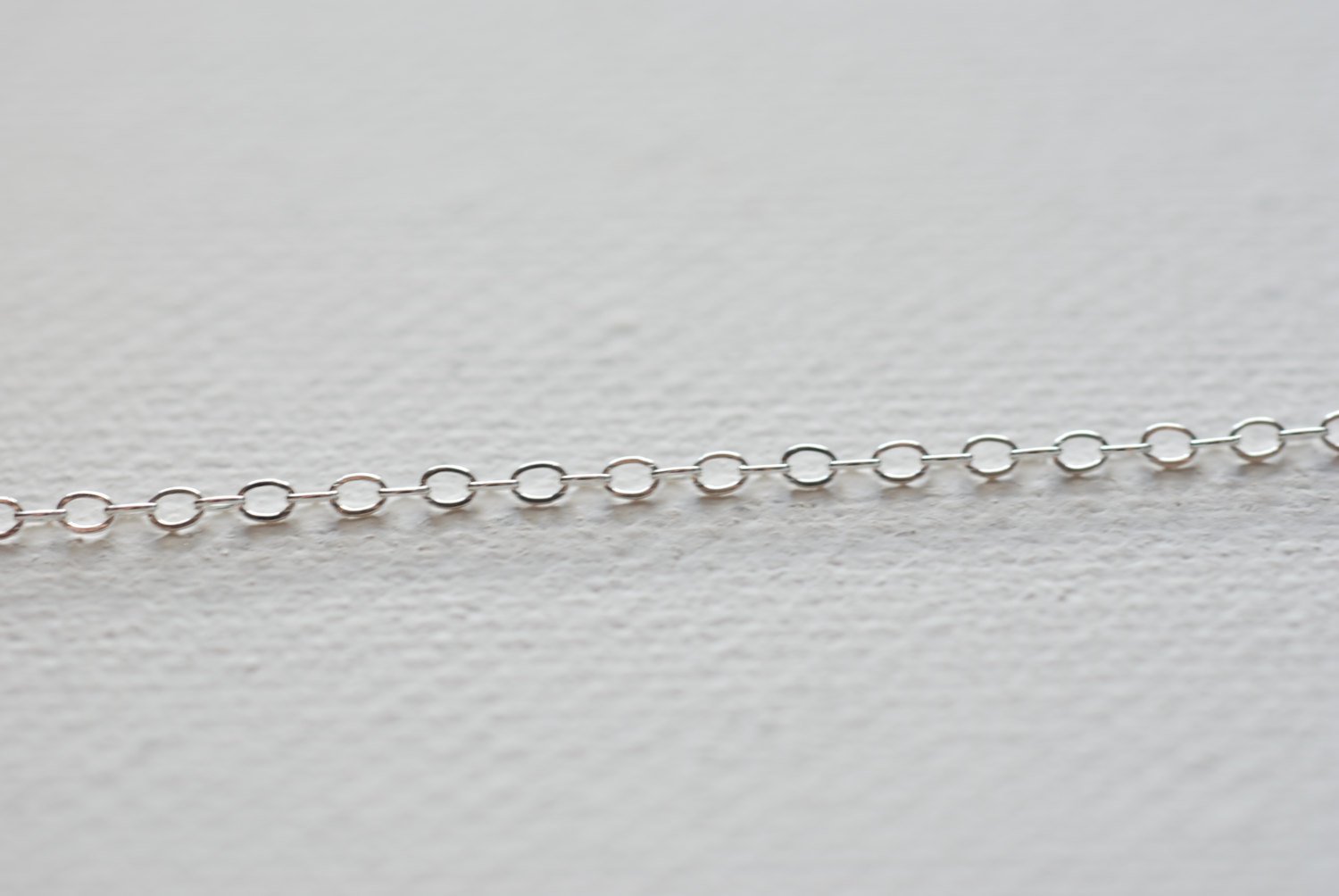 5 ft Sterling Silver Flat Cable Chain- 1.3mm, Silver Chain, Sterling Silver Chain, Wholesale Sterling Silver or Gold Filled Chain - HarperCrown