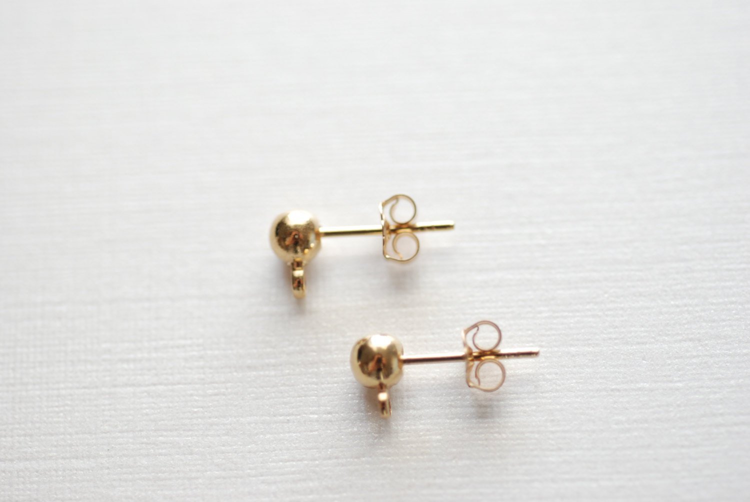 5 pairs, 14k Gold Filled Earring Findings, 14Kt Gold Filled, Ear Stud/Ball Post, 3mm ball, jump ring, Gold Fill Earrings, Gold Fill Earrings - HarperCrown