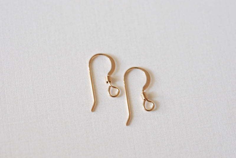 14K Solid Gold French hook, Earring Wires, 1 pair, 3 pairs