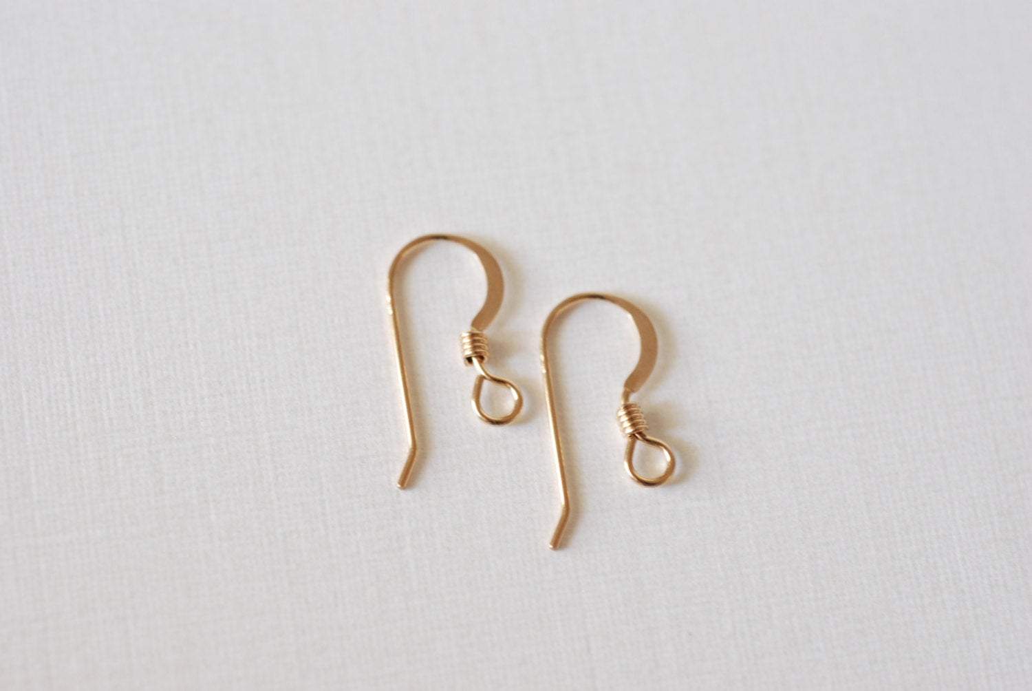 5 pairs, Sterling Silver French Hook Earrings, Flat Ear Wire with Coil, gold filled earwires, jewelry finding, gold ear hooks - HarperCrown