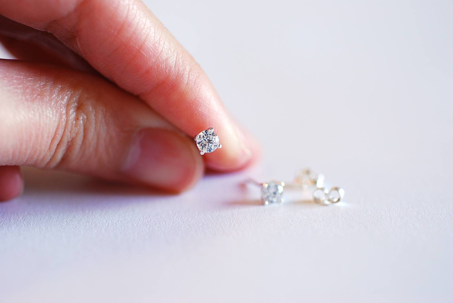 925 Sterling Silver CZ Earrings, Gold, Rose Gold, cz earrings, cz studs, cz silver stud earrings, solitaire studs, solitaire earrings, Studs - HarperCrown