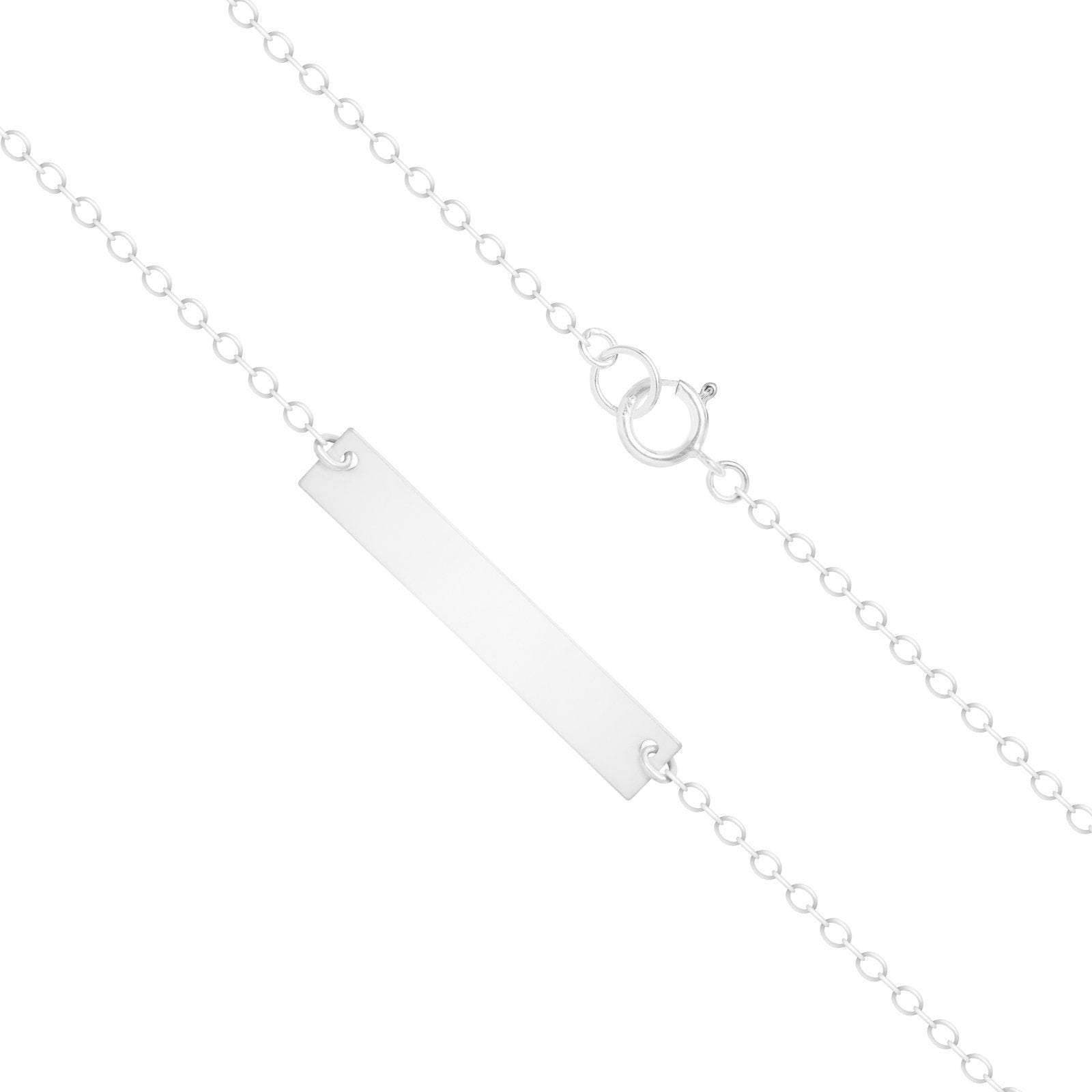 925 Sterling Silver Personalized Vertical Bar Necklace ~ Custom Engraving Service ~ Names, Date, Initials, Locations, Birthday - HarperCrown