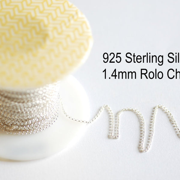 Sterling silver rolo chain deals by the foot