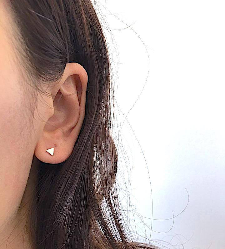 925 Sterling Silver Triangle Ear Jacket, Spike Ear Jacket, Geometric Earrings, Ear Jacket, Earring Cuff, Triangle Studs, Minimalist Earrings - HarperCrown