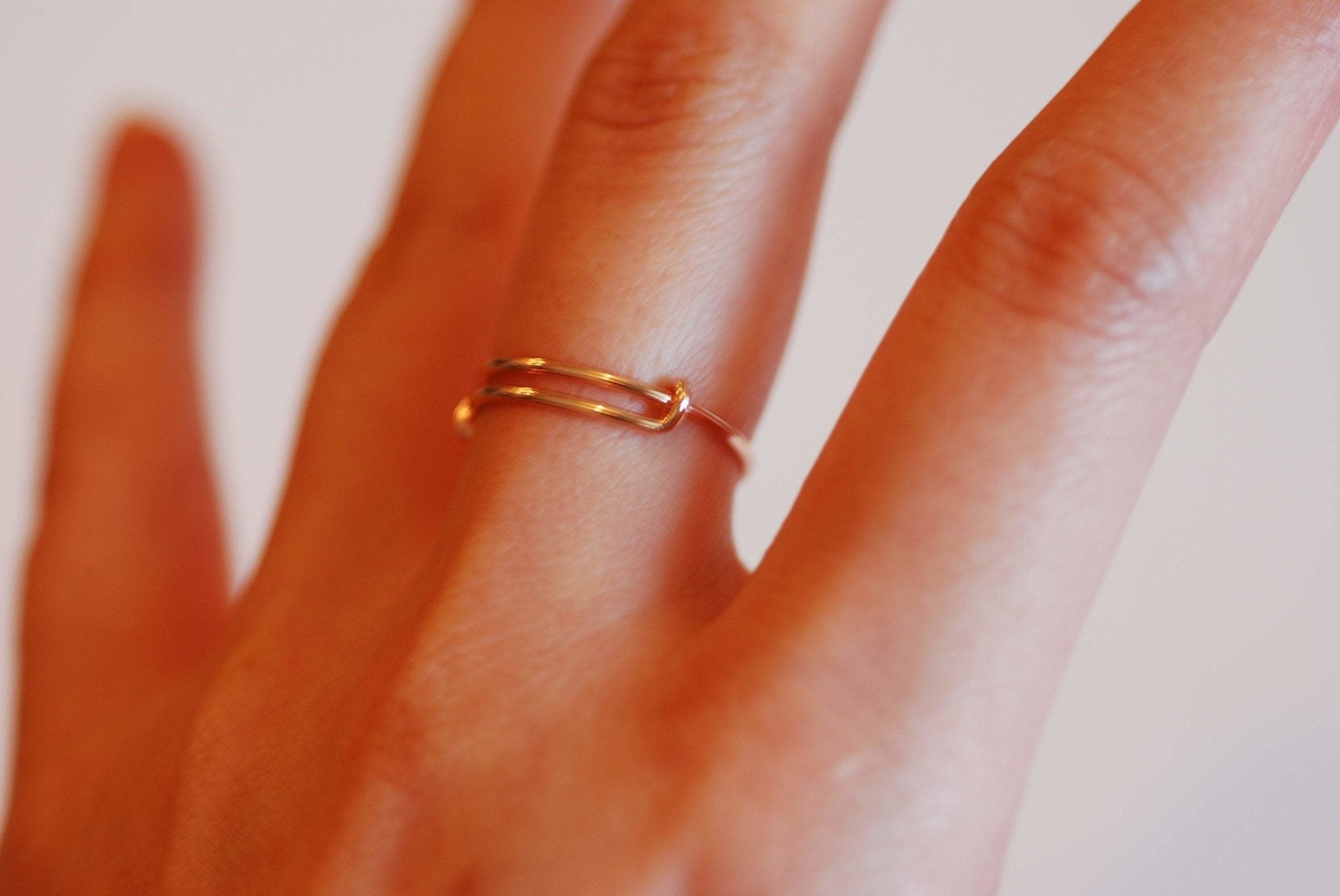 Adjustable Finger Ring- Choose 925 Sterling Silver, 14k Gold Filled, 14k Rose Gold Filled, Ring sizes 6-8, Finger Rings, 1mm, 18ga Wire, 58 - HarperCrown