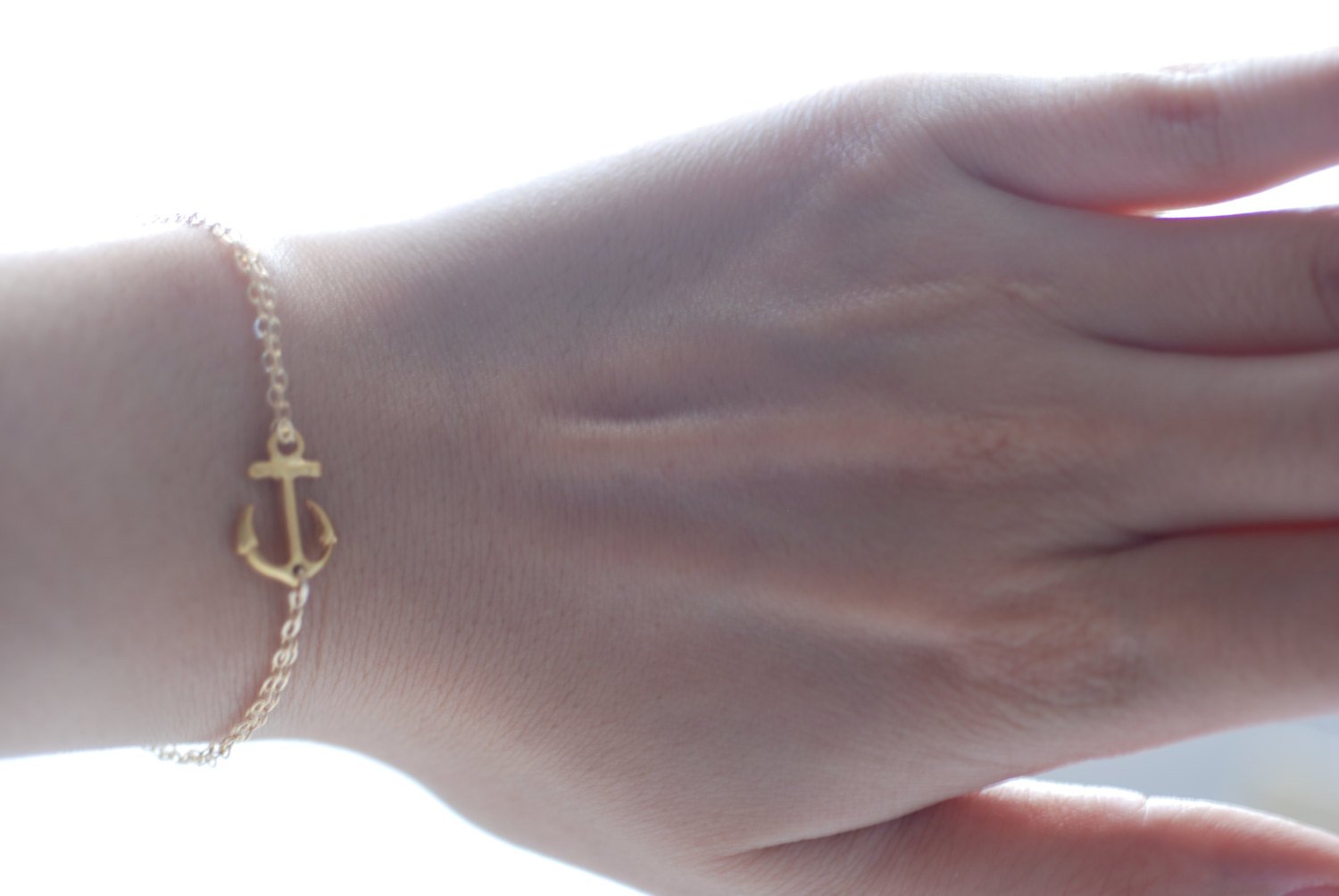 Anchor Bracelet, Delta Gamma Jewelry,DG Bracelet,Sideways Anchor Bracelet,Delta Gamma Sorority,Simple Everyday Jewelry by HeirloomEnvy - HarperCrown