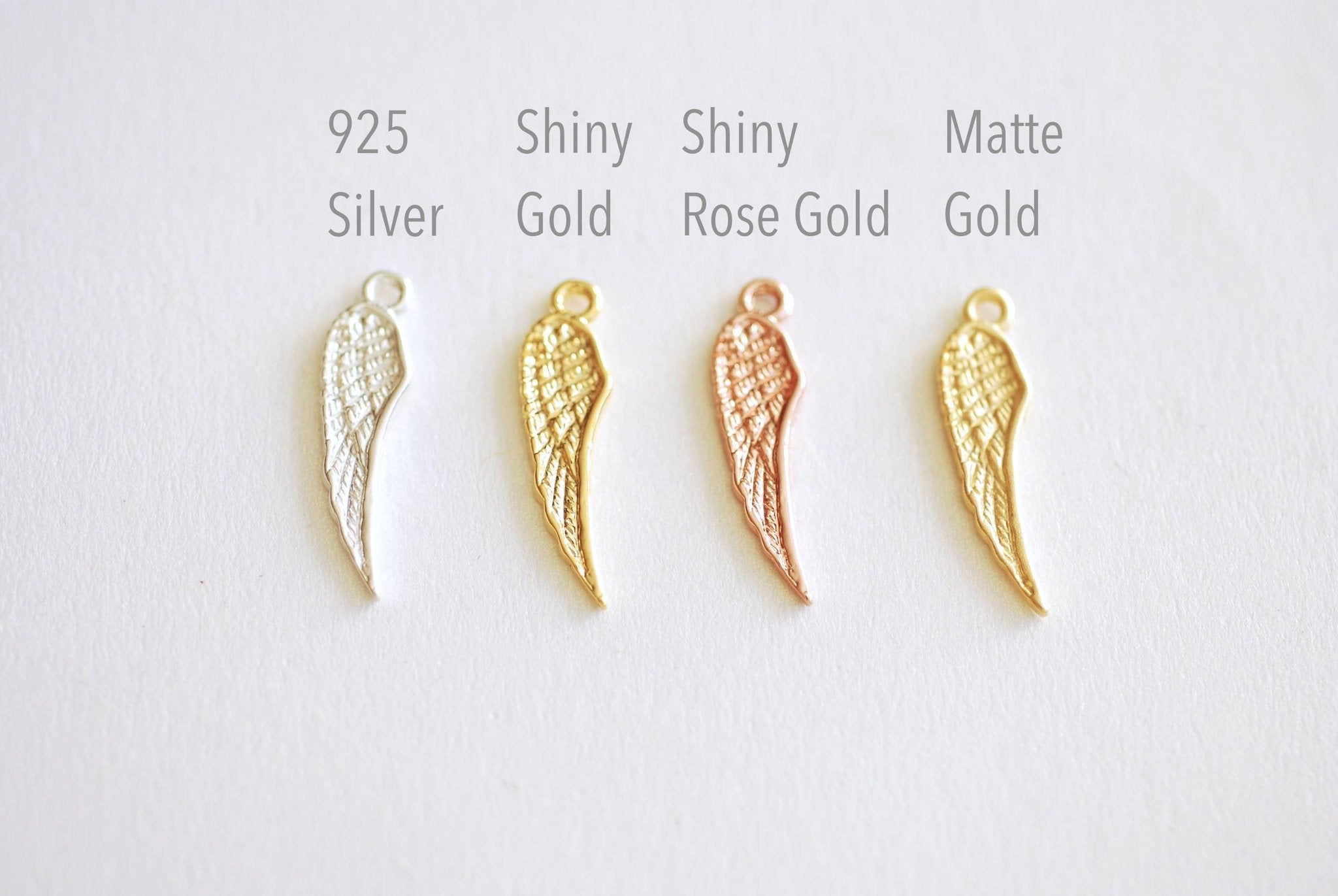 Angel Wing Charm- 22k Gold plated 925 Sterling Silver, Silver Wing Charm, Rose Gold, Gold Wing charm, Bird Wing Charm, Double Wing Charm,397 - HarperCrown