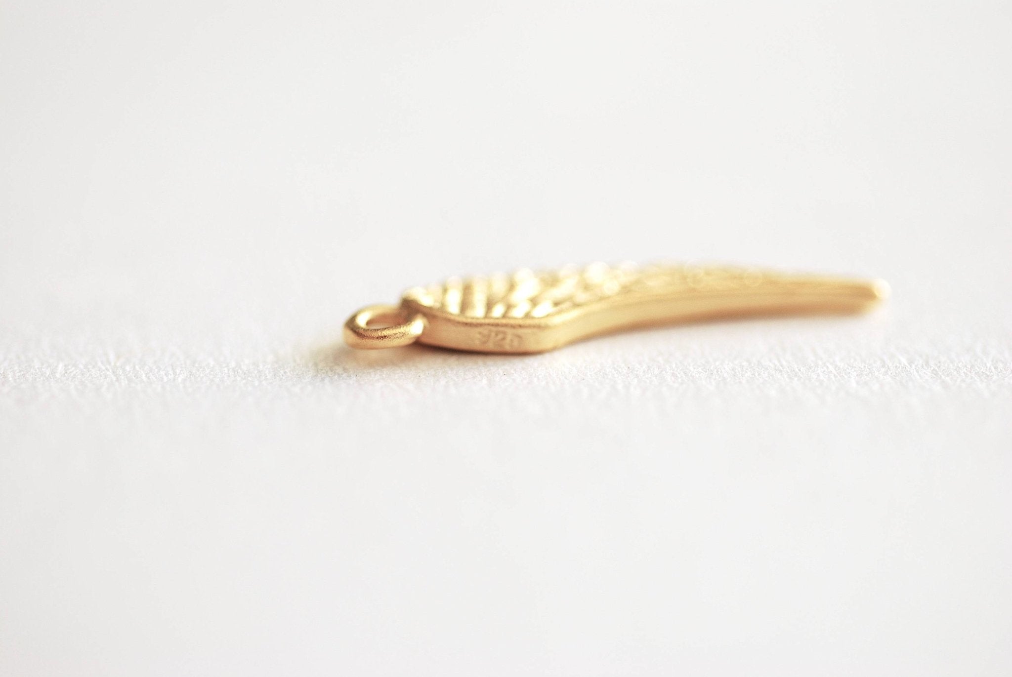 Angel Wing Charm- 22k Gold plated 925 Sterling Silver, Silver Wing Charm, Rose Gold, Gold Wing charm, Bird Wing Charm, Double Wing Charm,397 - HarperCrown