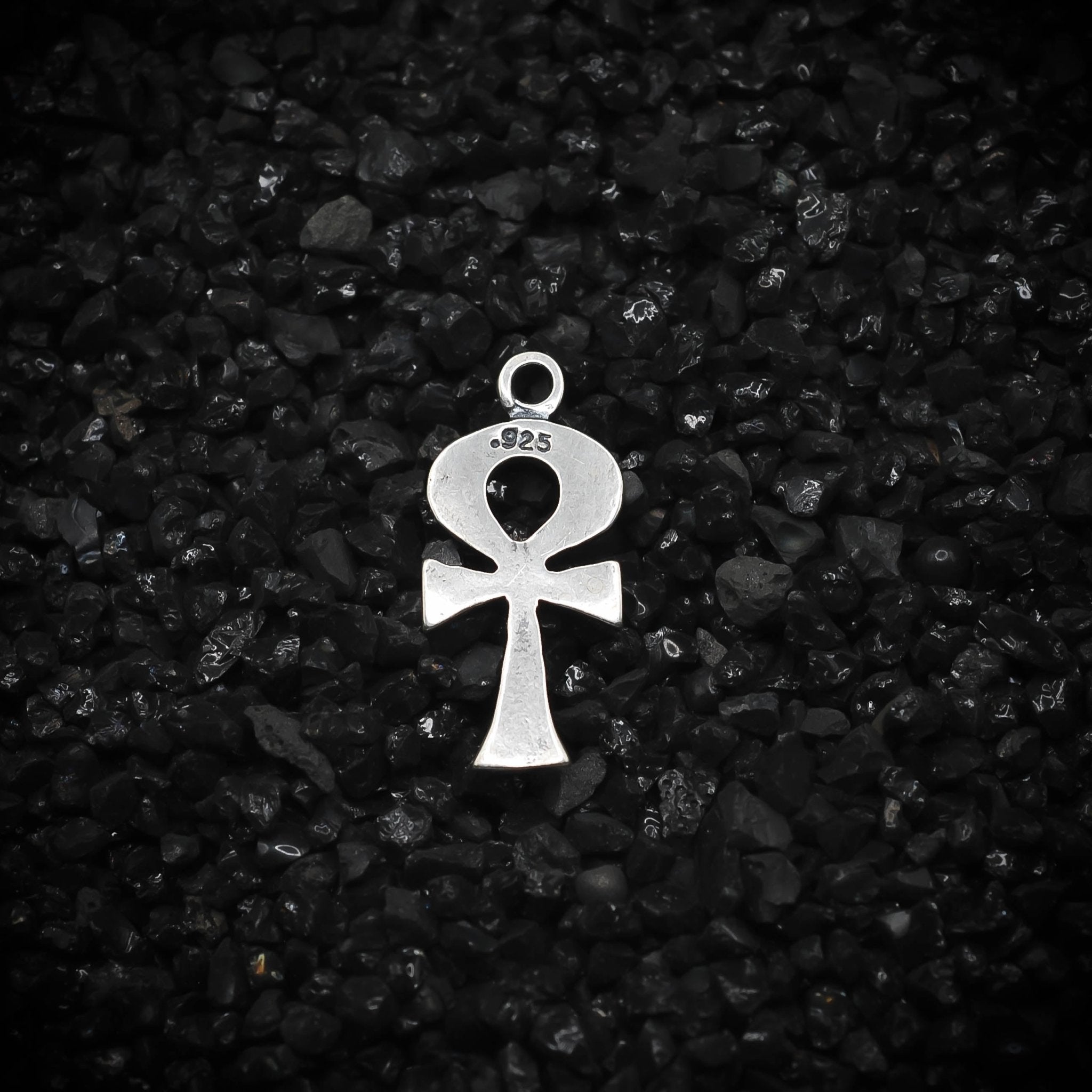 Ankh Key of Eternal Life Hieroglyphics Ancient Egyptian Small Charm | 925 Sterling Silver, Oxidized or 18K Gold Plated | Jewelry Making Pendant - HarperCrown