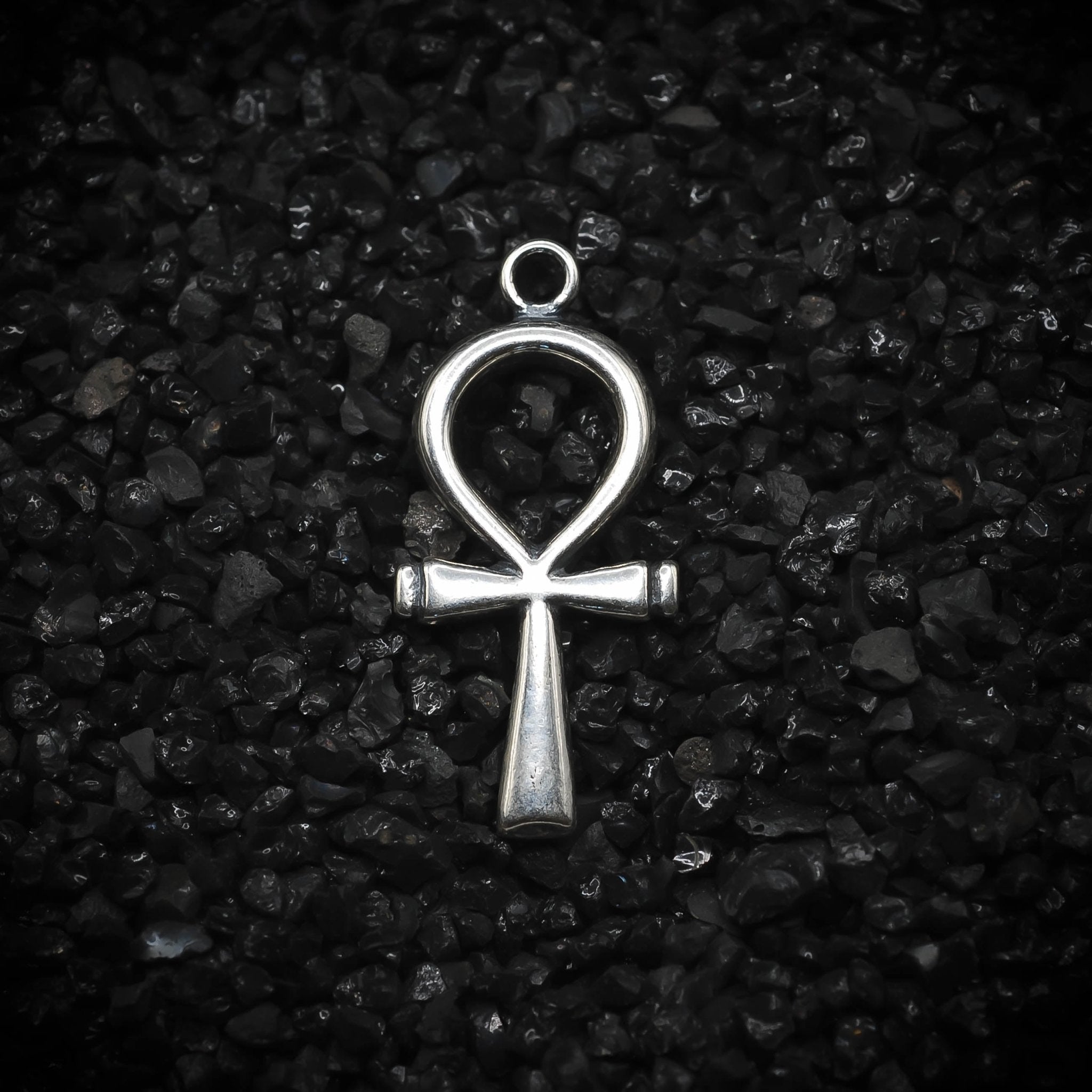 Ankh Key of Eternal Life Smooth Hieroglyphics Ancient Egyptian Charm | 925 Sterling Silver, Oxidized or 18K Gold Plated | Jewelry Making Pendant - HarperCrown