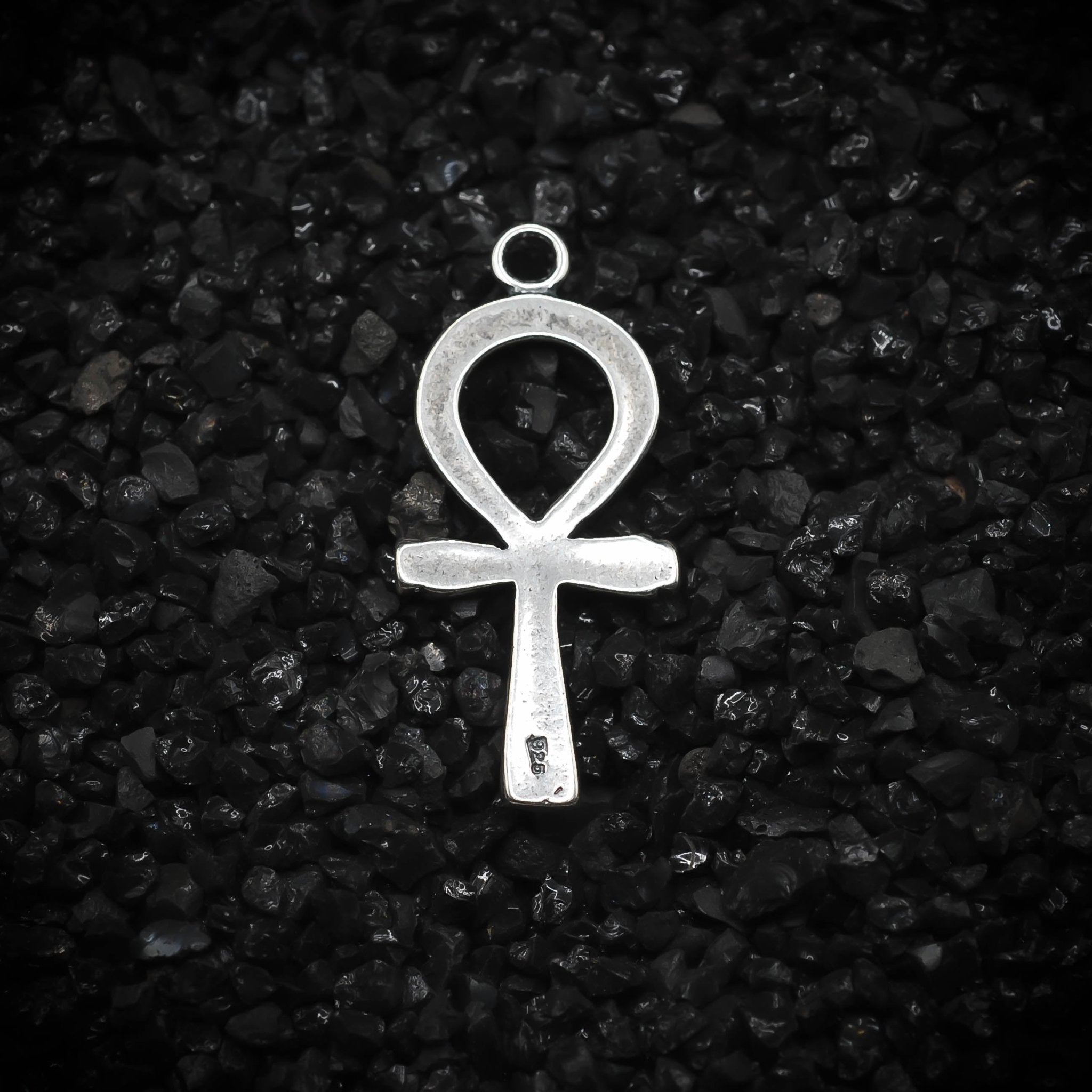 Ankh Key of Eternal Life Smooth Hieroglyphics Ancient Egyptian Charm | 925 Sterling Silver, Oxidized or 18K Gold Plated | Jewelry Making Pendant - HarperCrown