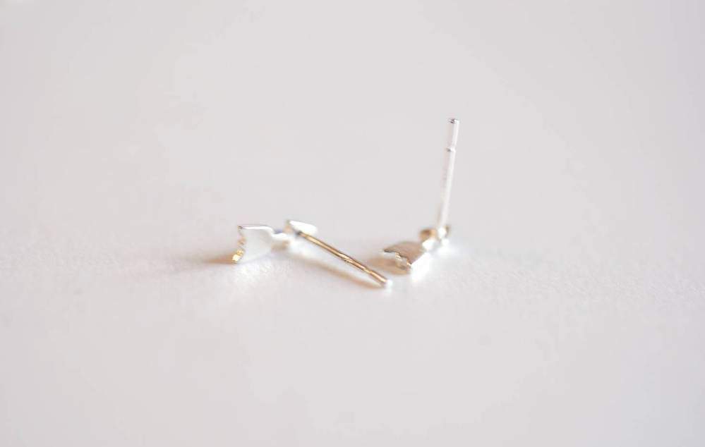 Arrow Earrings- Sterling Silver, Gold, Rose Gold Arrow Earring Studs, Small Arrow Studs, Ear Crawlers, Ear Climbers, Triangle Studs, Studs - HarperCrown