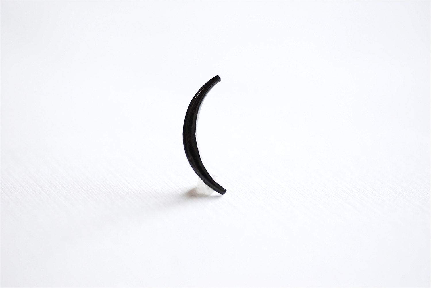 Black Rhodium Crescent Moon Charm Pendant- Black Gold plated over 925 Sterling Silver, Black Half Moon, Oxidized Silver Moon Charm, 285 - HarperCrown