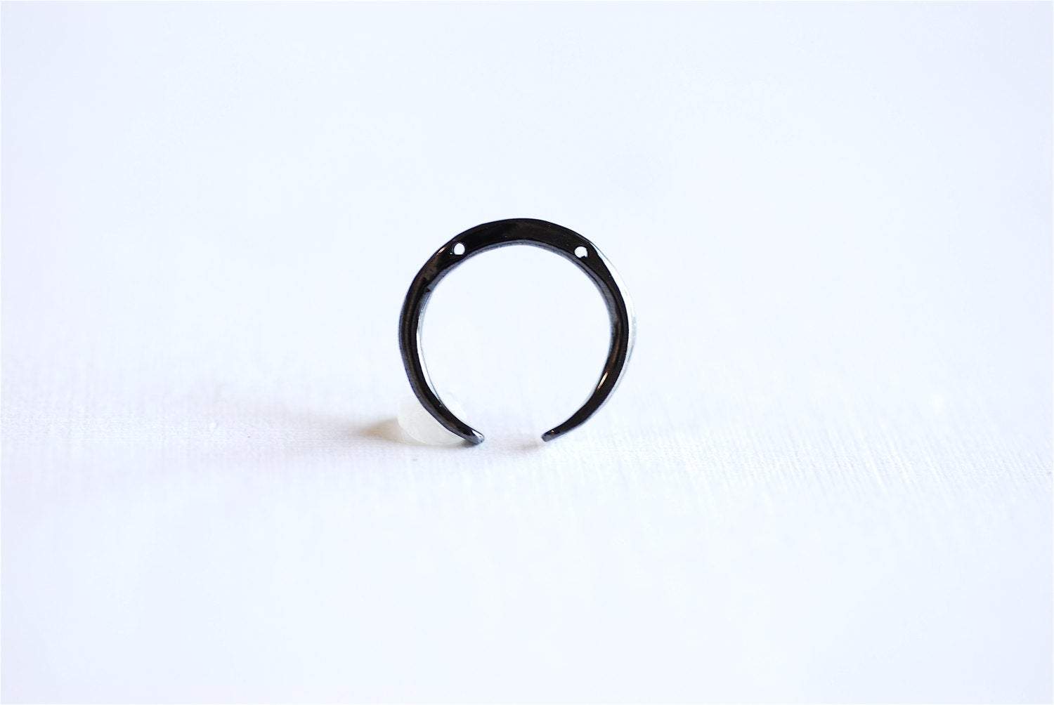 Black Rhodium Crescent Moon Connector Charm- Black 925 Silver Half Moon Charm Link, Black moon charm, Black Tusk Charm, Letter C, Horn, 300 - HarperCrown