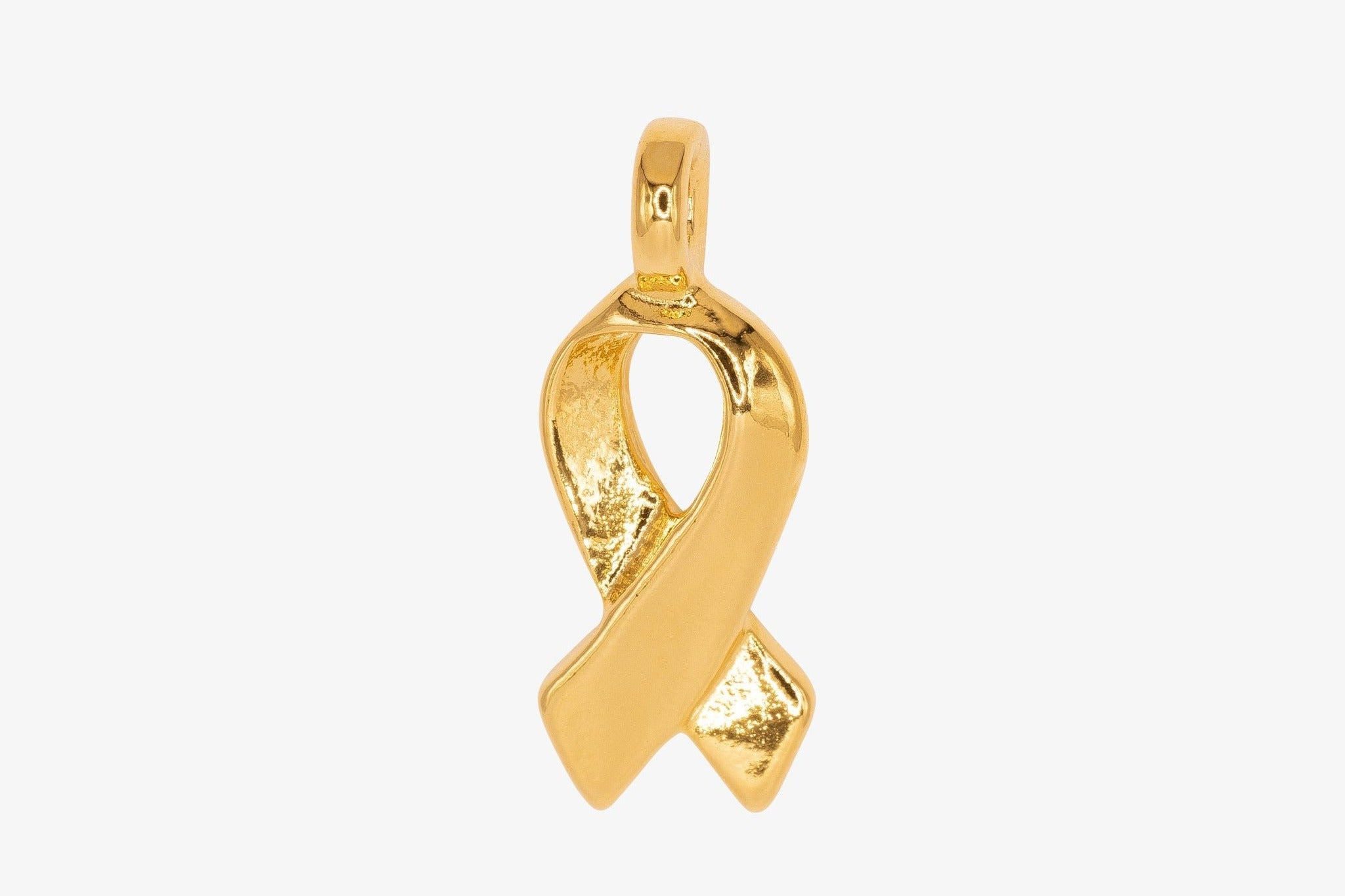 Breast Cancer Ribbon Wholesale Charm 14K Gold, Solid 14K Gold, G55 - HarperCrown