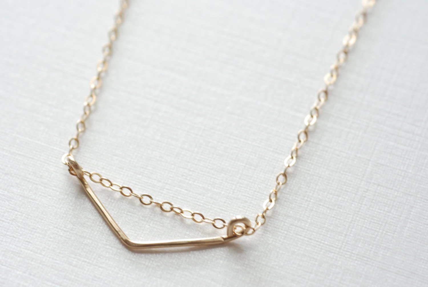 Chevron Necklace- Gold Filled Chevron, Dainty Jewelry by Heirloomenvy - HarperCrown