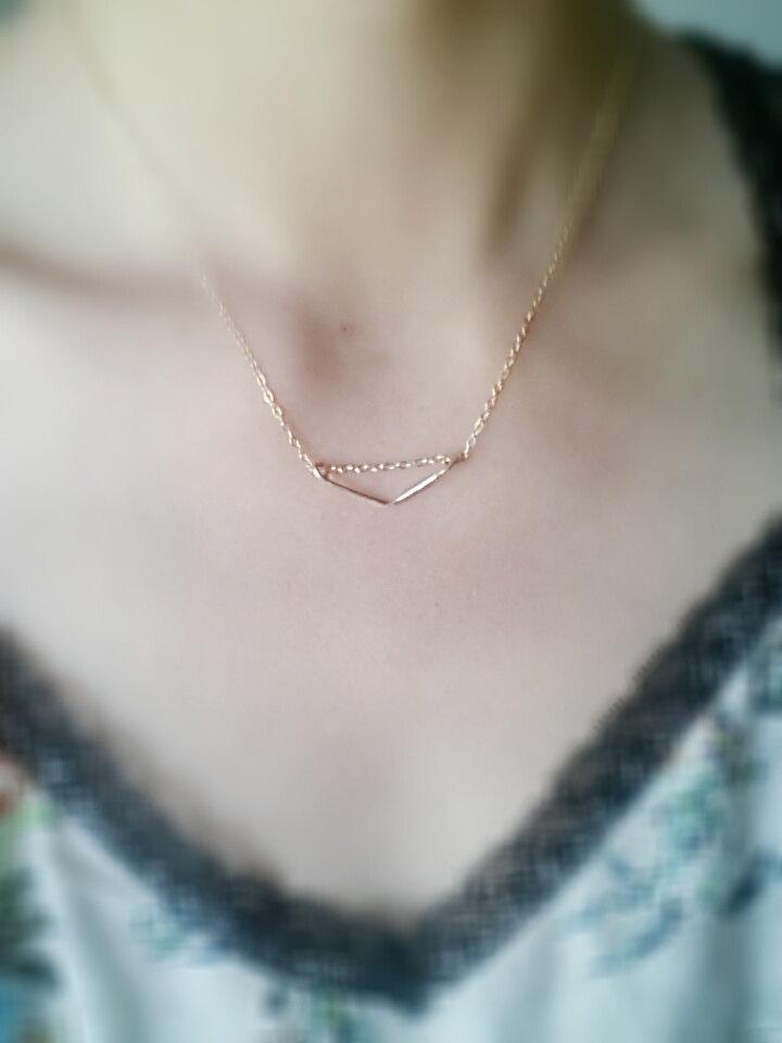 Chevron Necklace- Gold Filled Chevron, Dainty Jewelry by Heirloomenvy - HarperCrown