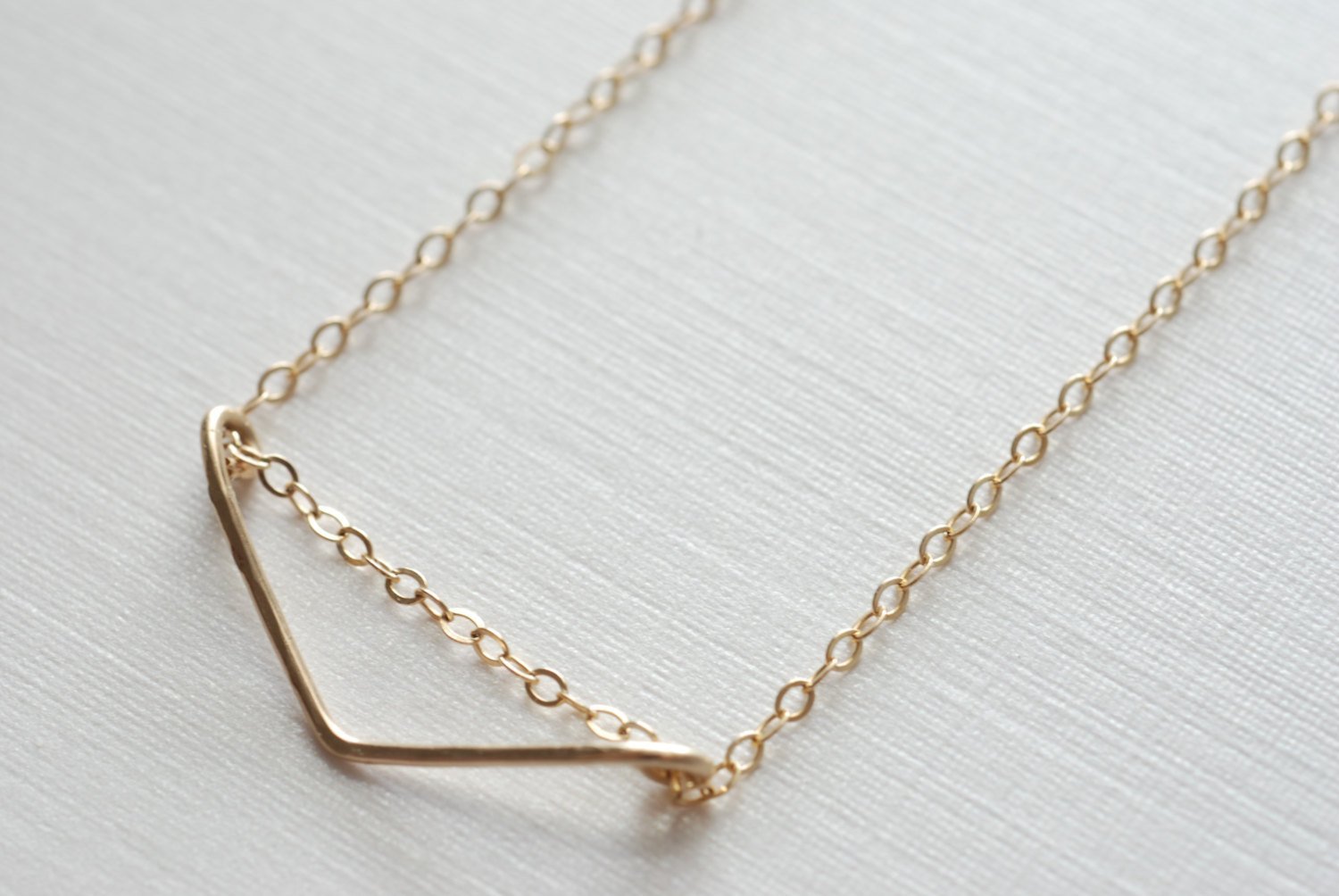 Chevron Necklace- Gold Filled Chevron, Dainty Jewelry by Heirloomenvy - HarperCrown