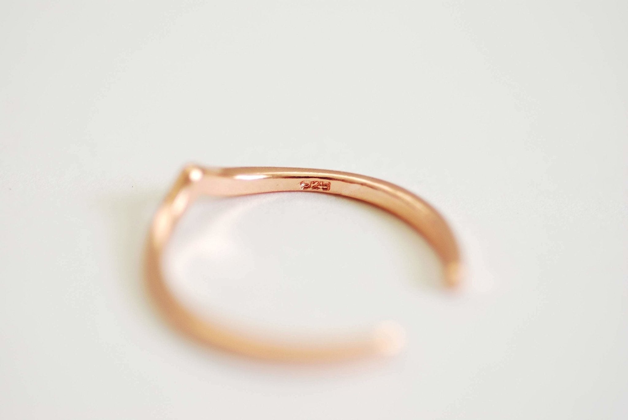 Chevron Ring in Gold Silver Rose Gold, Stackable Chevron Rings, V-Ring, Thin Chevron Ring, Minimalist Ring, Triangle Ring, Adjustable Ring - HarperCrown