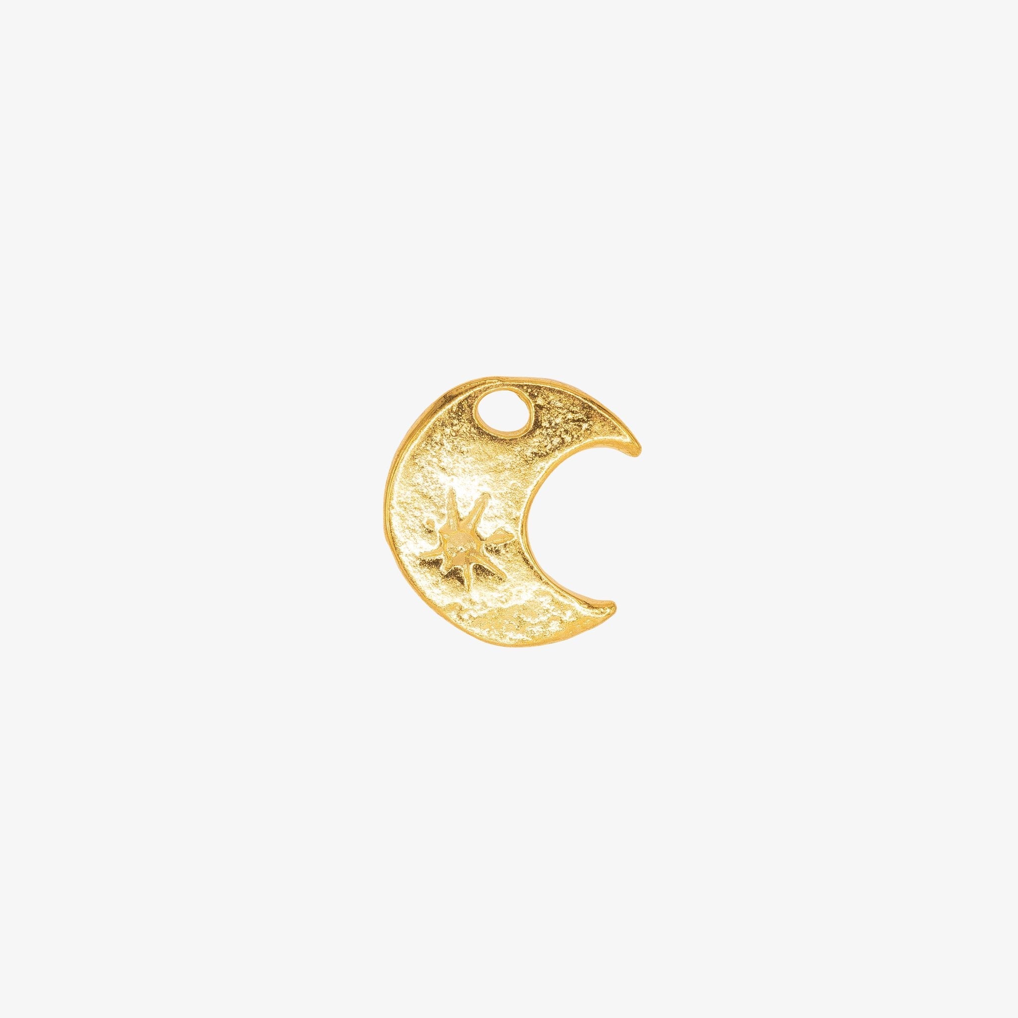 Crescent Moon Star Charm 14K Gold, 348G - HarperCrown