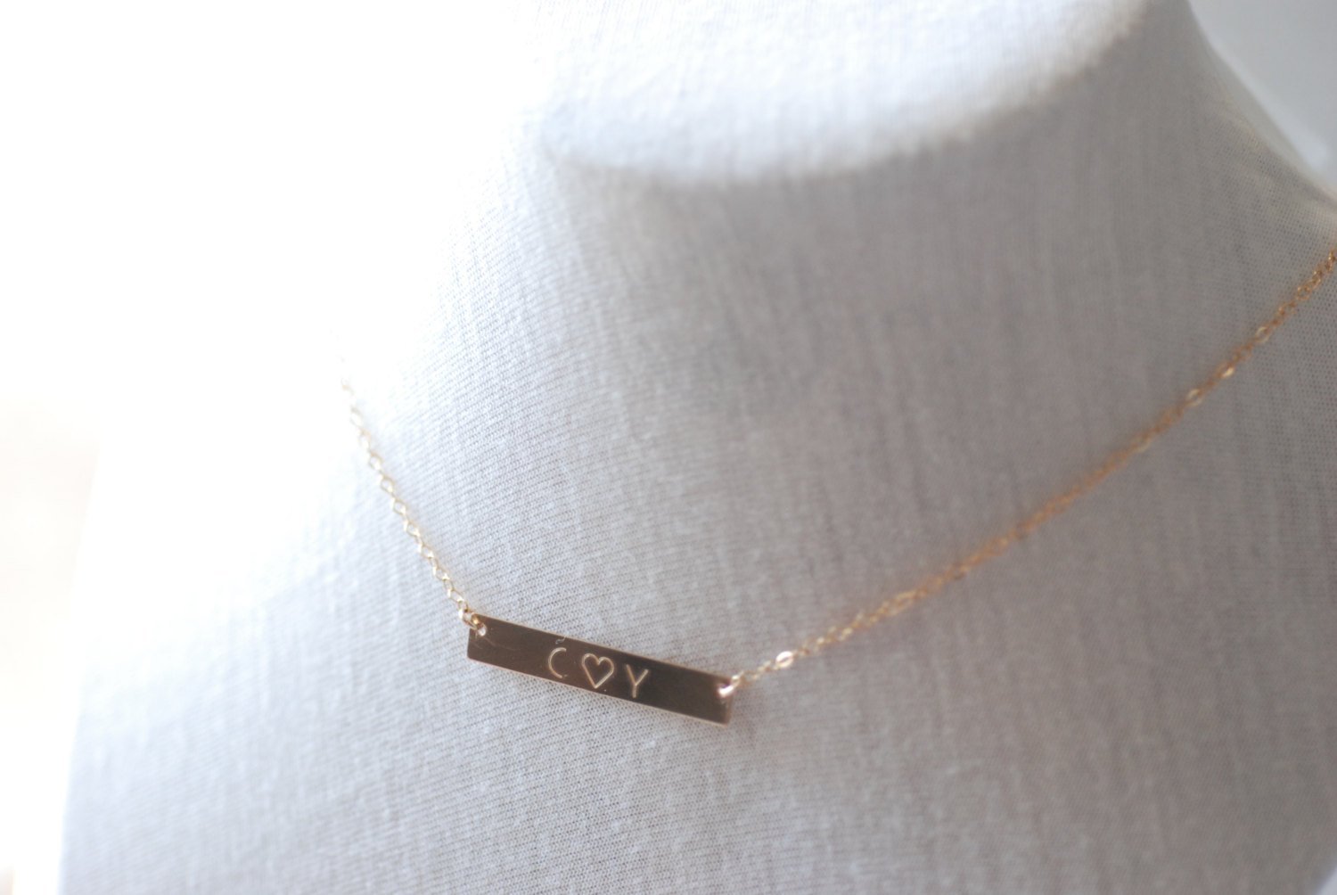 Customized Name Bar Necklace / Personalized Silver or Gold Bar Necklace / Personalized Bar Necklace /Silver, Gold, Rose Gold Name Bar - HarperCrown