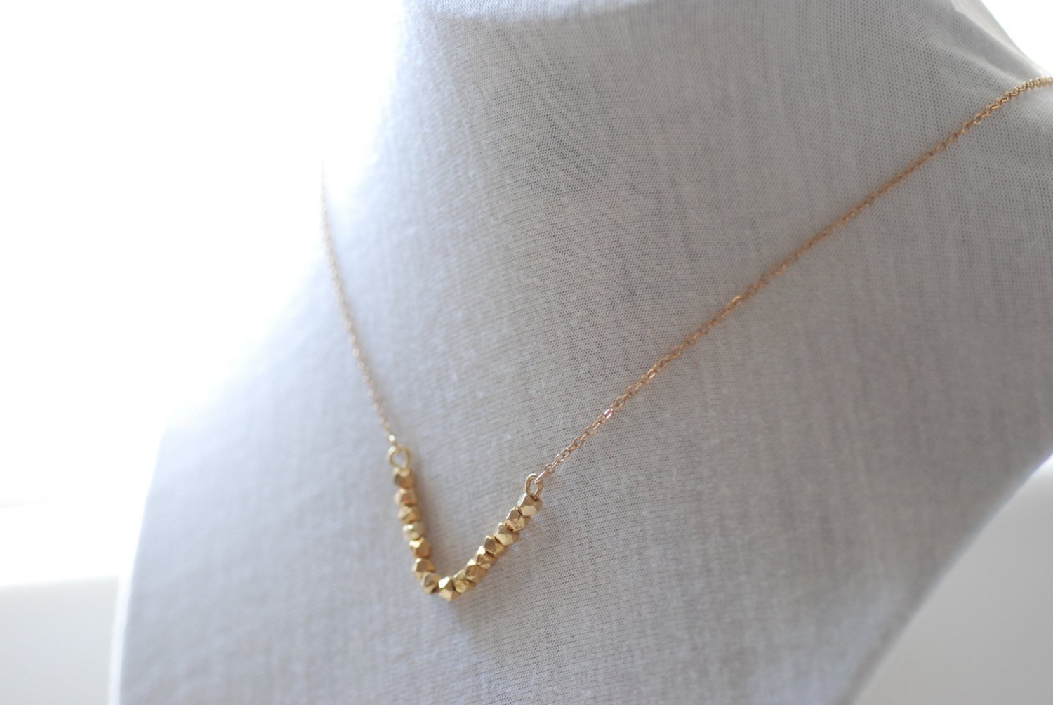 Dainty Chevron Necklace, Gold V Bar Necklace, Minimalist Geometric Jewelry - HarperCrown