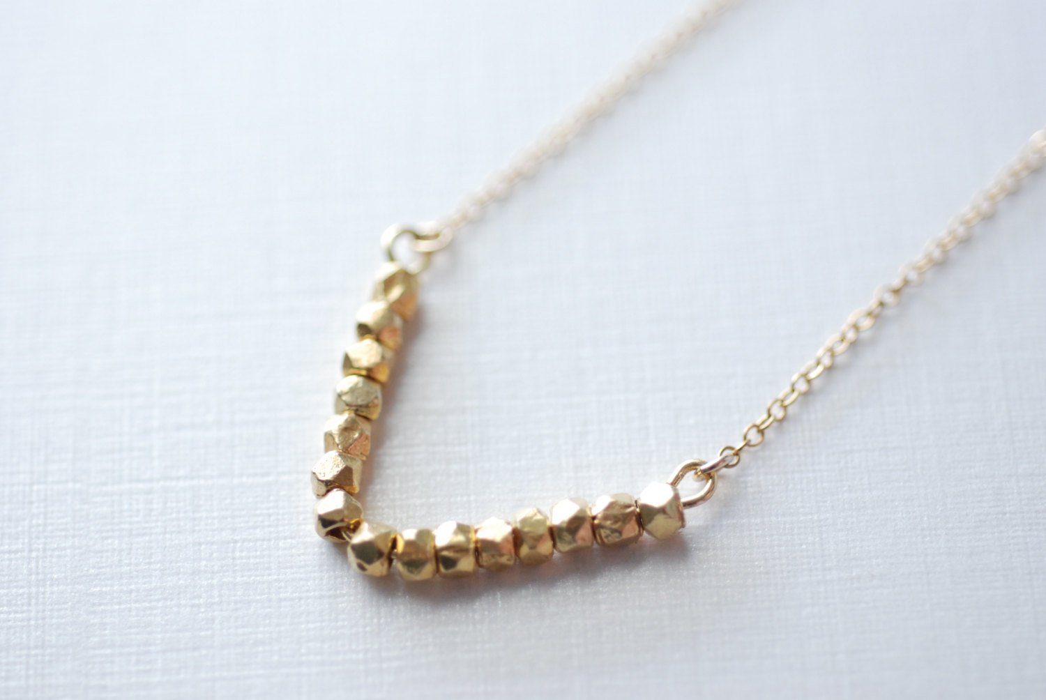 Dainty Chevron Necklace, Gold V Bar Necklace, Minimalist Geometric Jewelry - HarperCrown