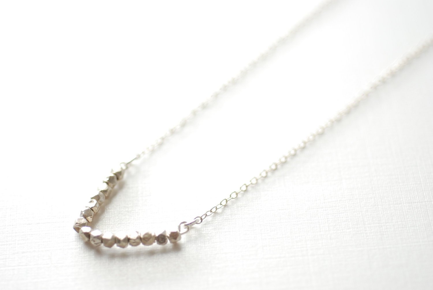 Dainty Chevron Necklace, Sterling Silver V Bar Necklace, Minimalist Geometric Jewelry - HarperCrown