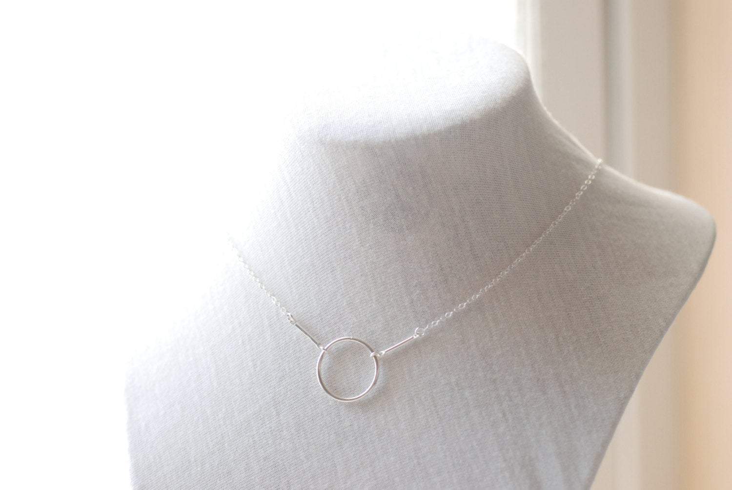 Dainty Circle Necklace / Karma Necklace, 14k Gold Fill or Sterling Silver, Dainty Circle Outline, Sterling Silver Karma Necklace - HarperCrown