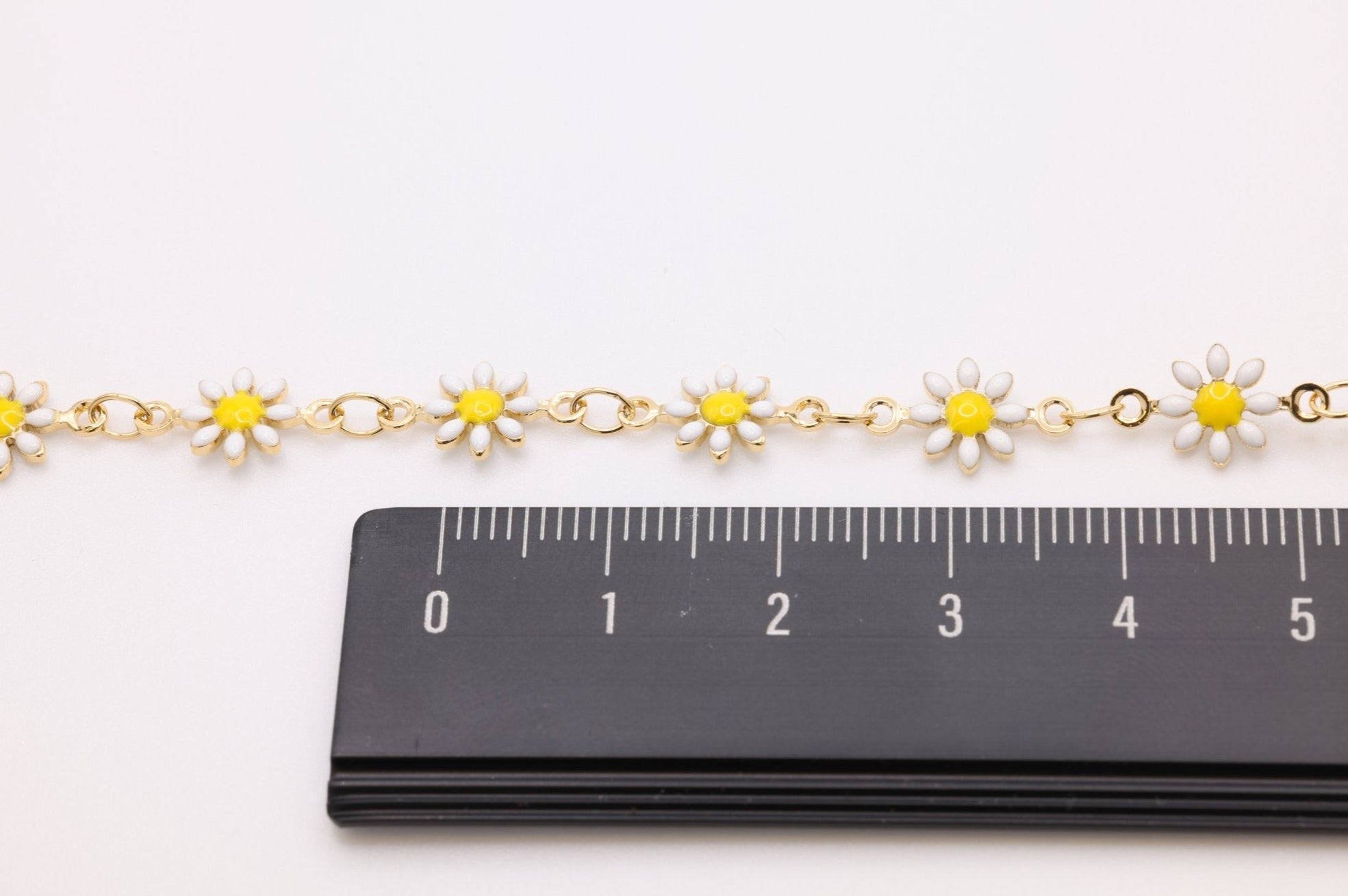 Deisi Flower Enamel Chain, 14K Gold Overlay Plated, Wholesale Jewelry Chain - HarperCrown