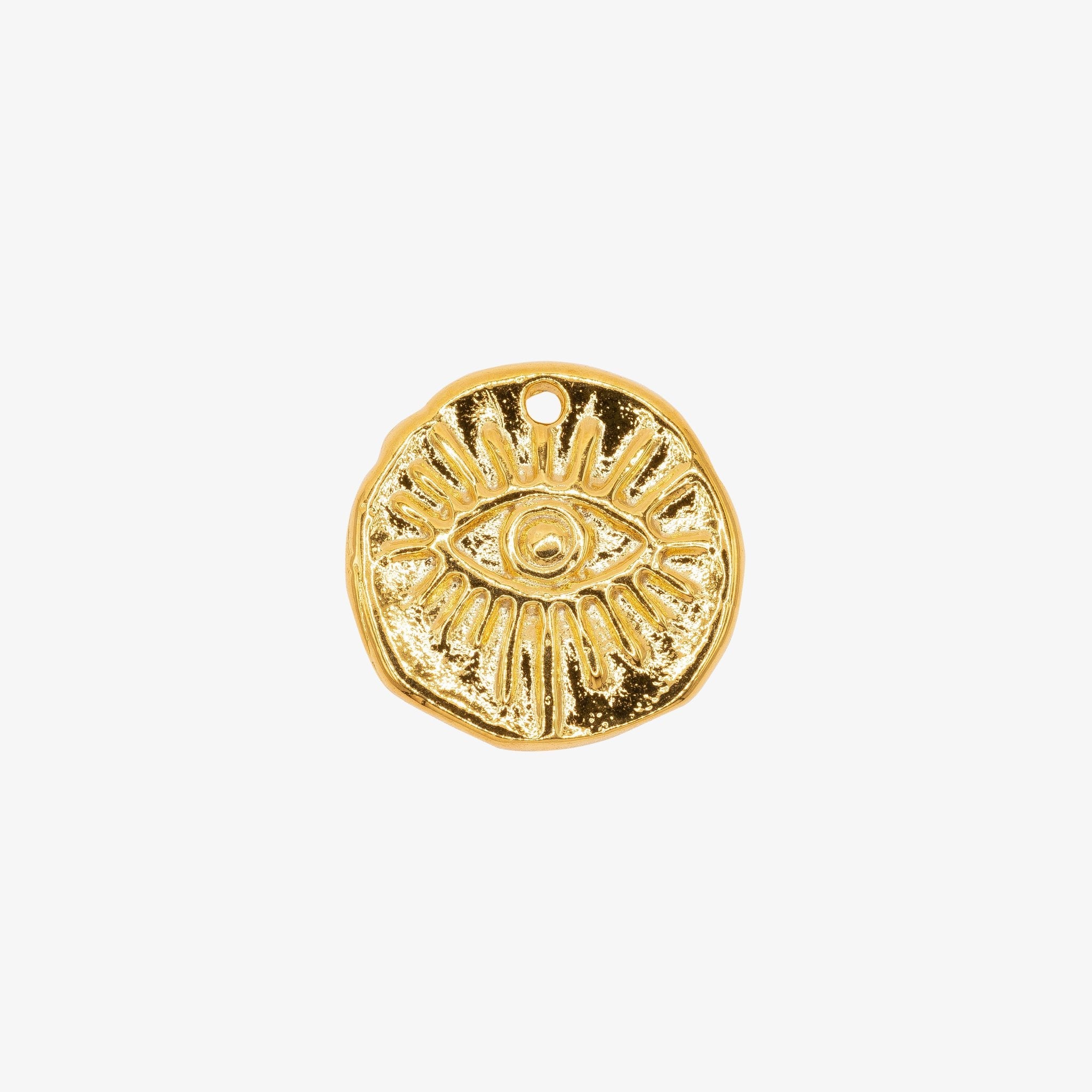 Evil Eye Disc Charm 14K Gold, 264G - HarperCrown