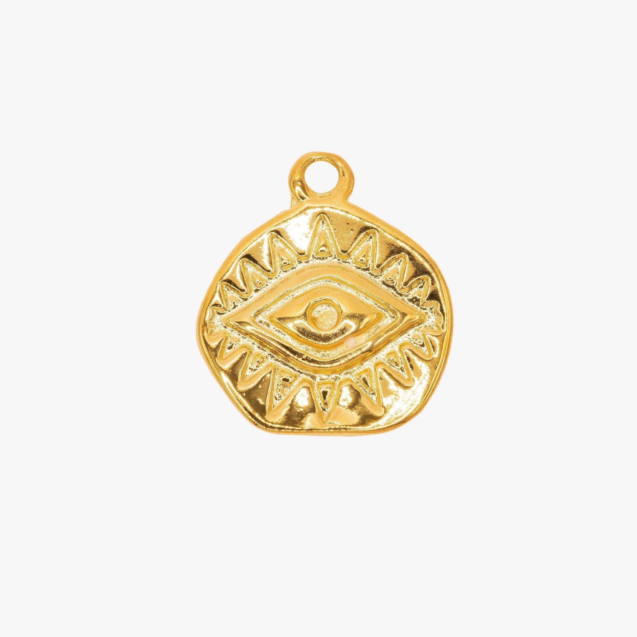 Evil Eye Disc Charm 14K Gold, 316G - HarperCrown