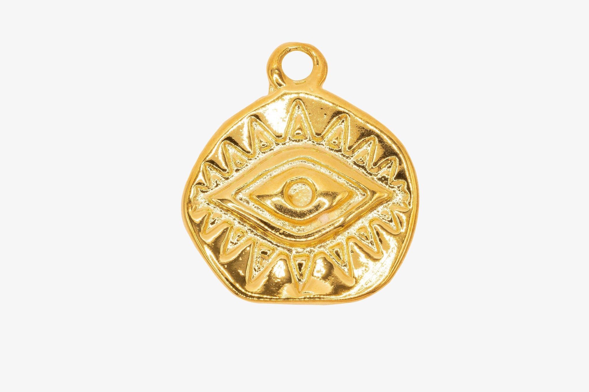 Evil Eye Disc Charm Wholesale 14K Gold, Solid 14K Gold, 316G - HarperCrown