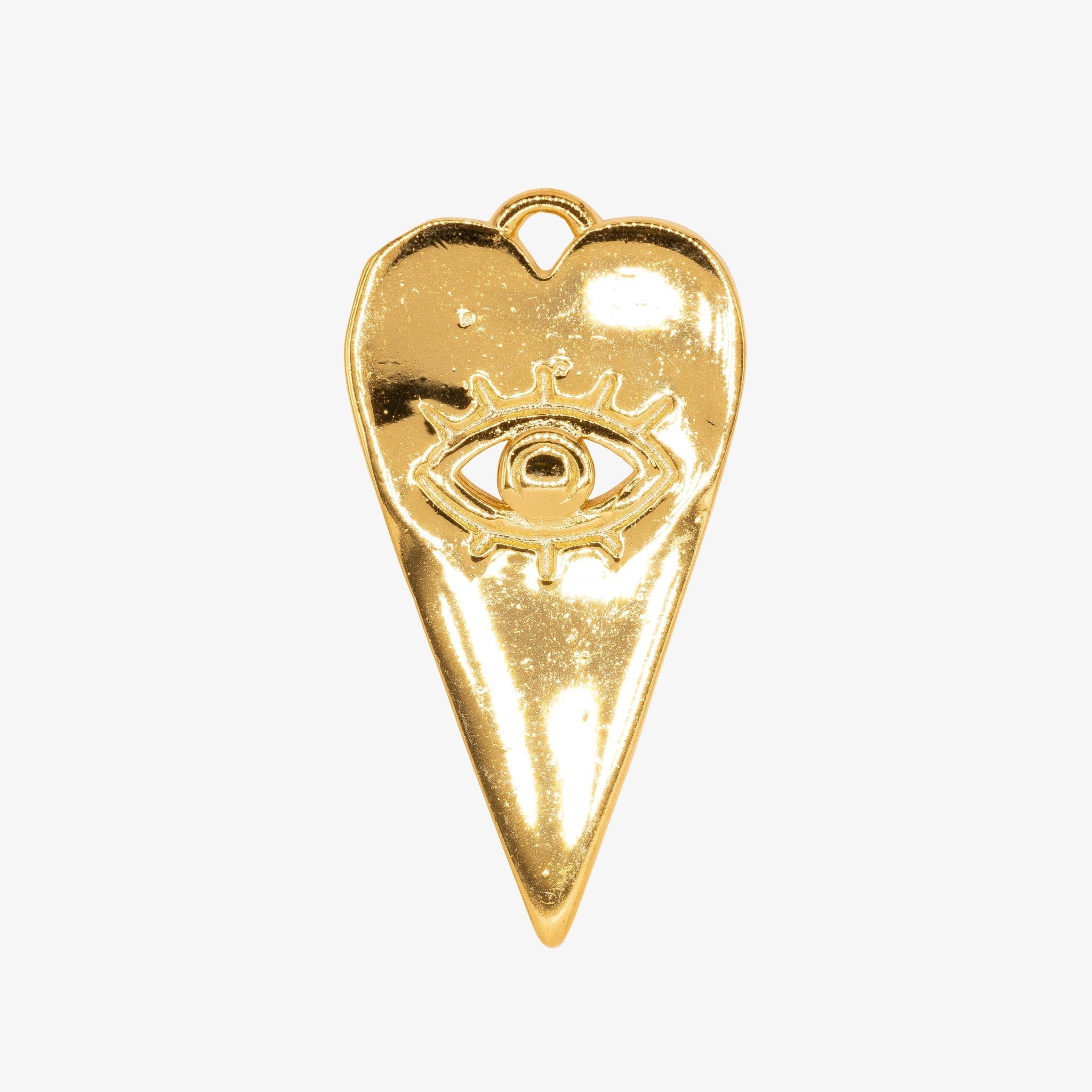 Evil Eye Heart Charm 14K Gold, 307G - HarperCrown