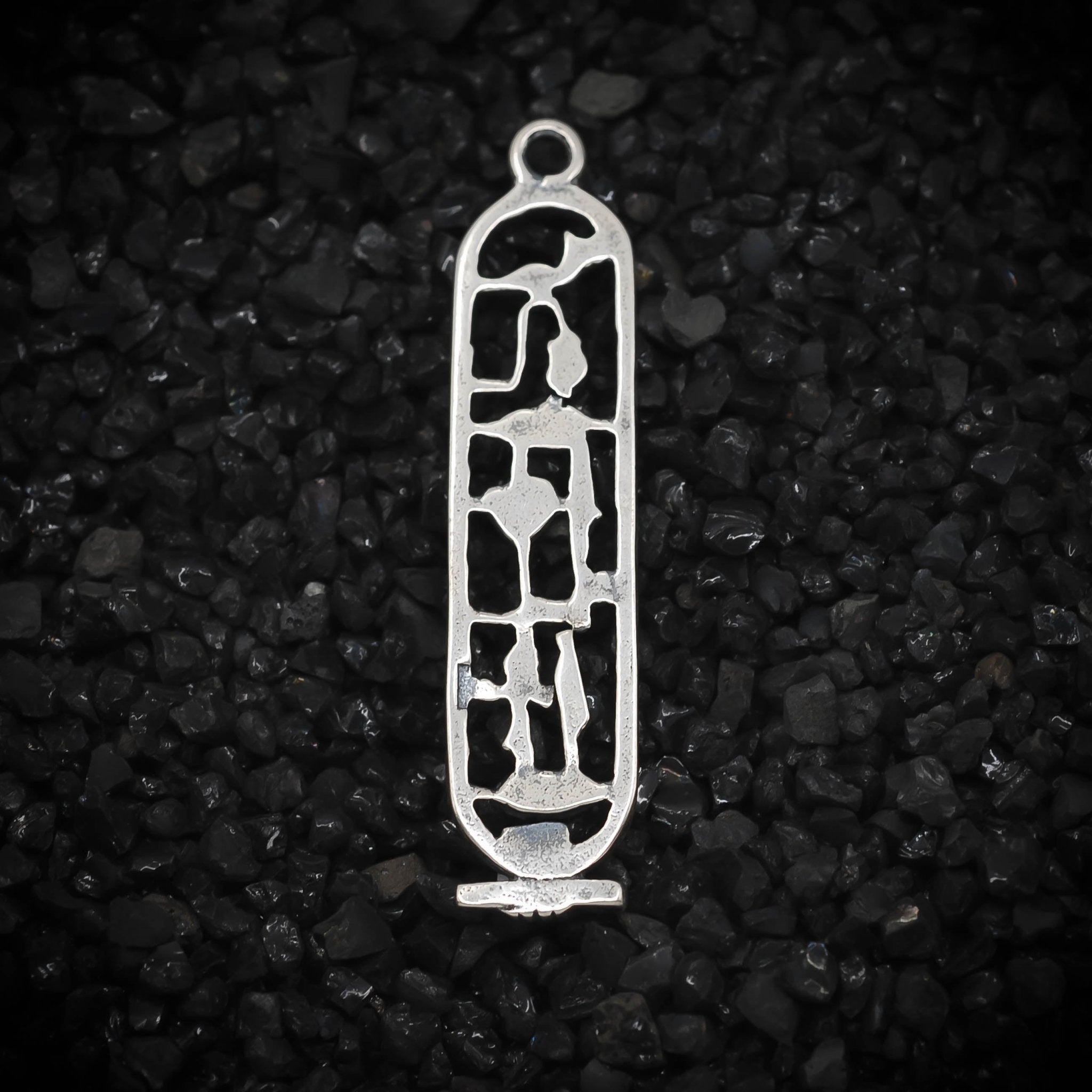 "Forever" Cartouche Hieroglyph Ancient Egyptian Charm | 925 Sterling Silver, Oxidized or 18K Gold Plated | Jewelry Making Pendant - HarperCrown